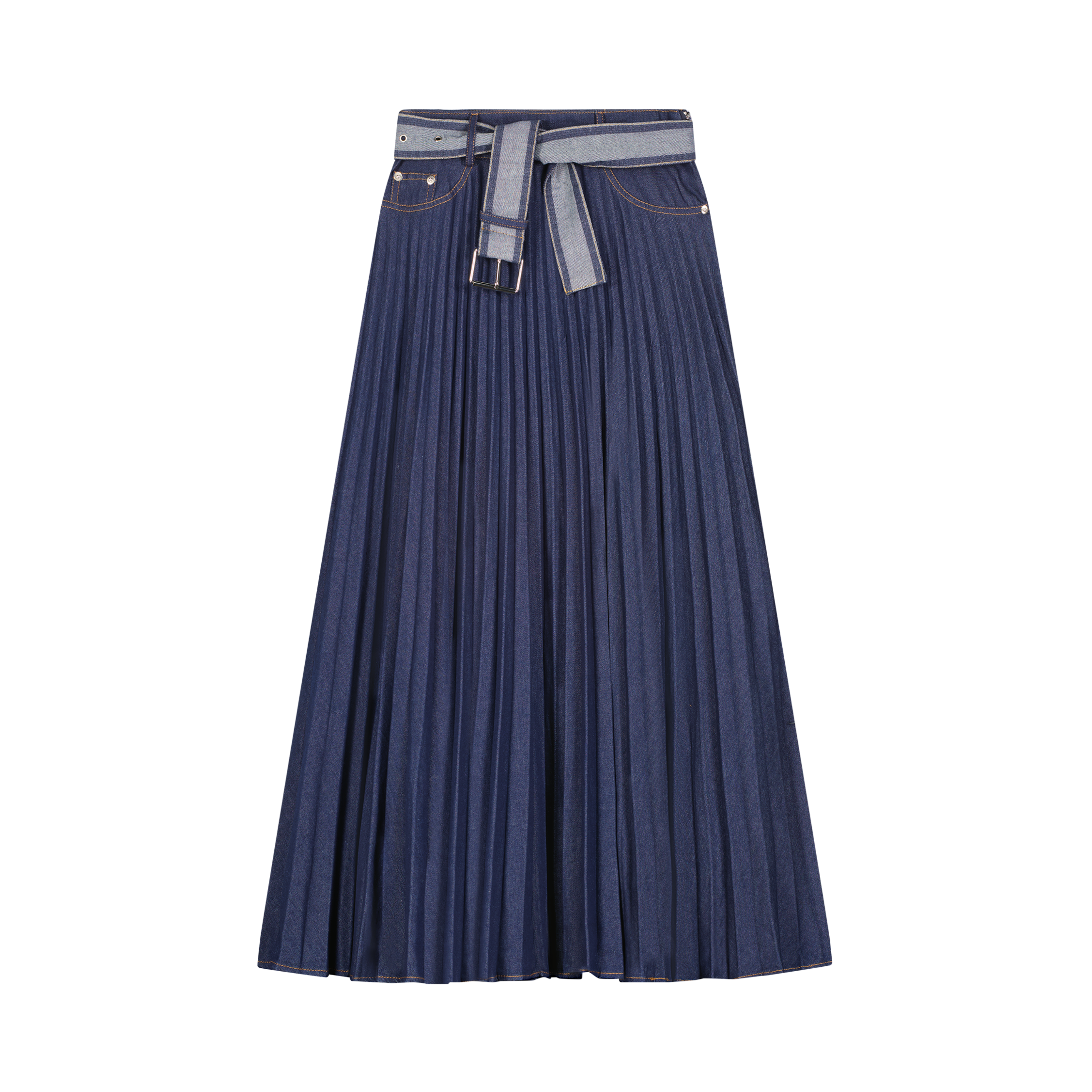 Denim Belted Skirt