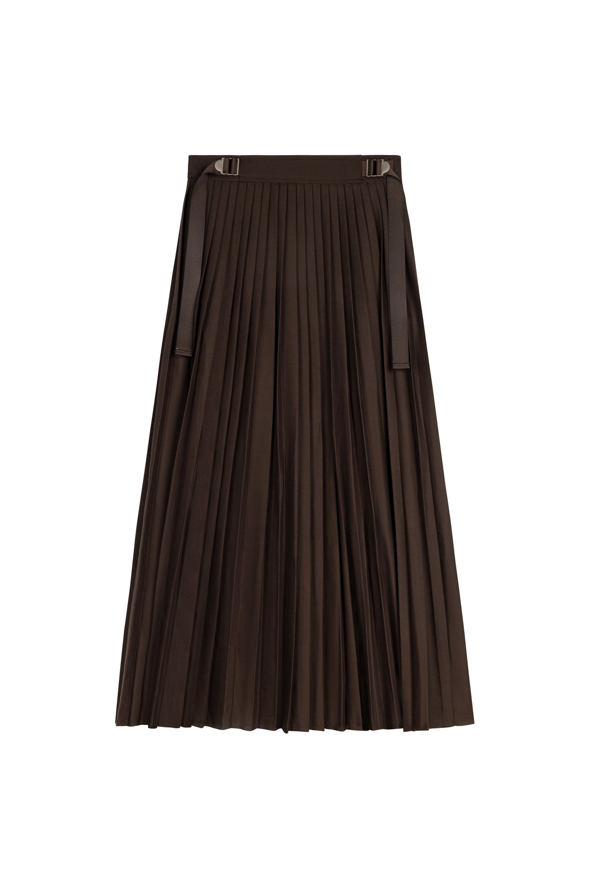 Micro Pleated Skirt With Buckle Detail On Waist
