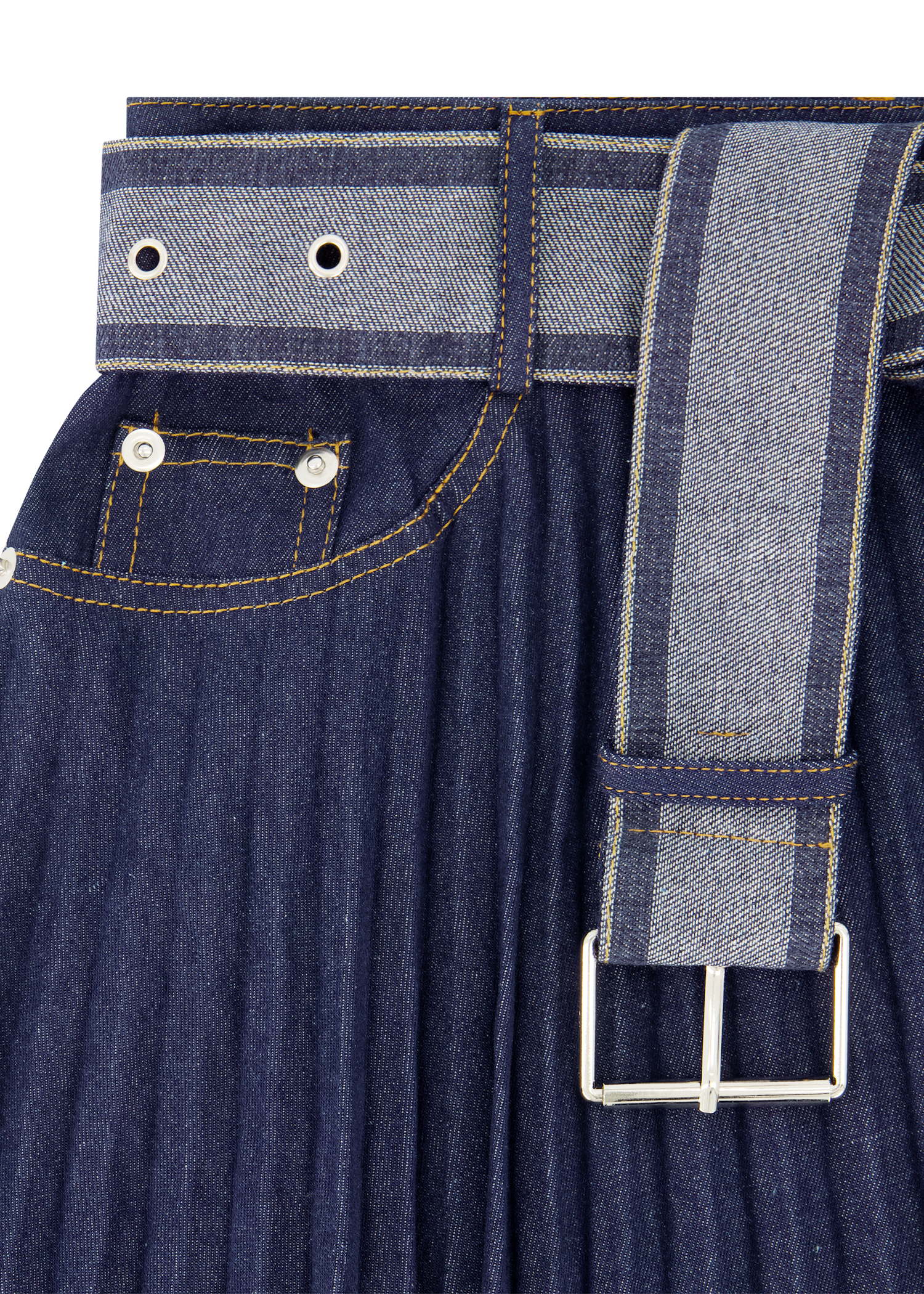Denim Belted Skirt
