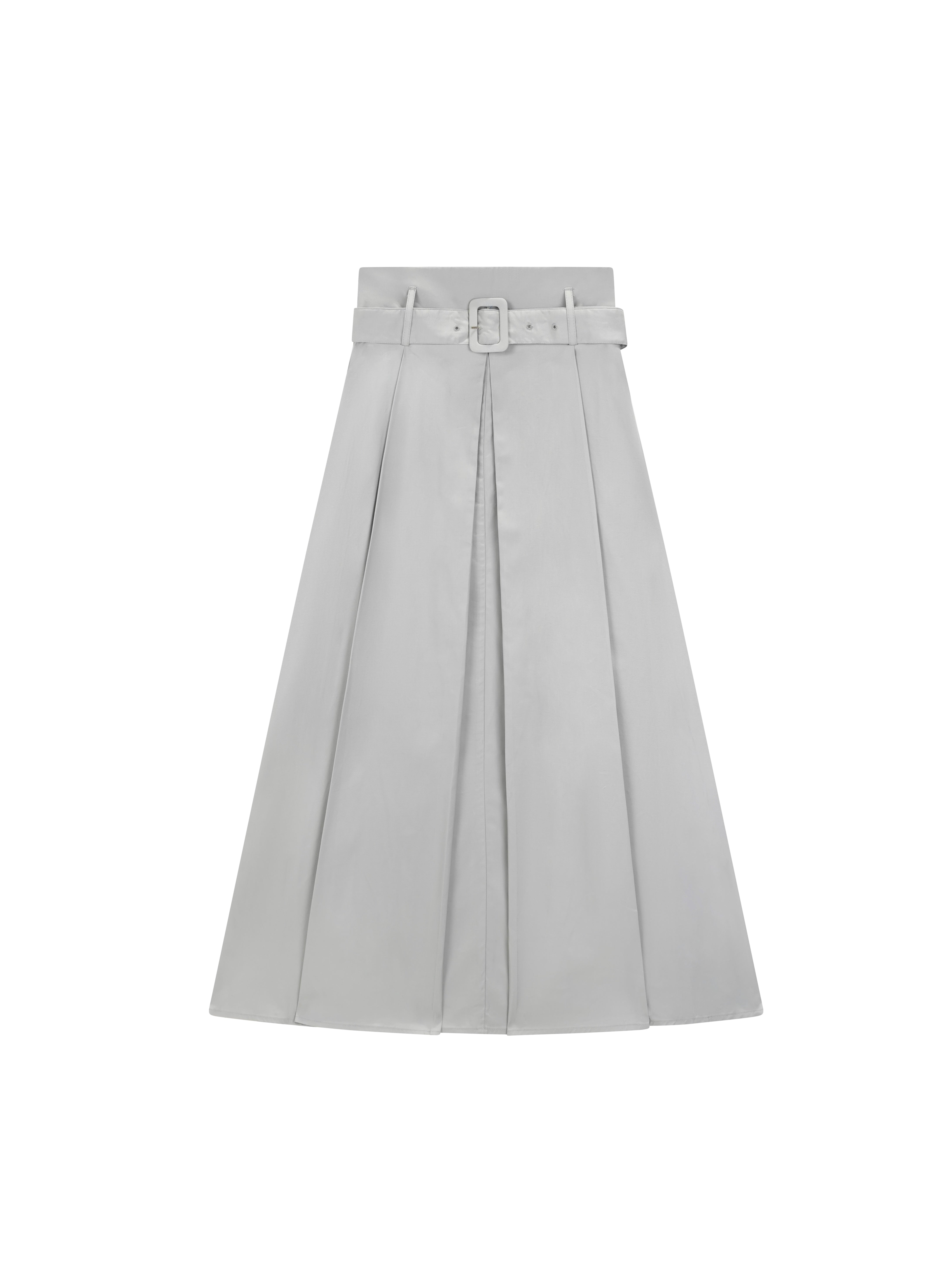 Pleated Belted Skirt