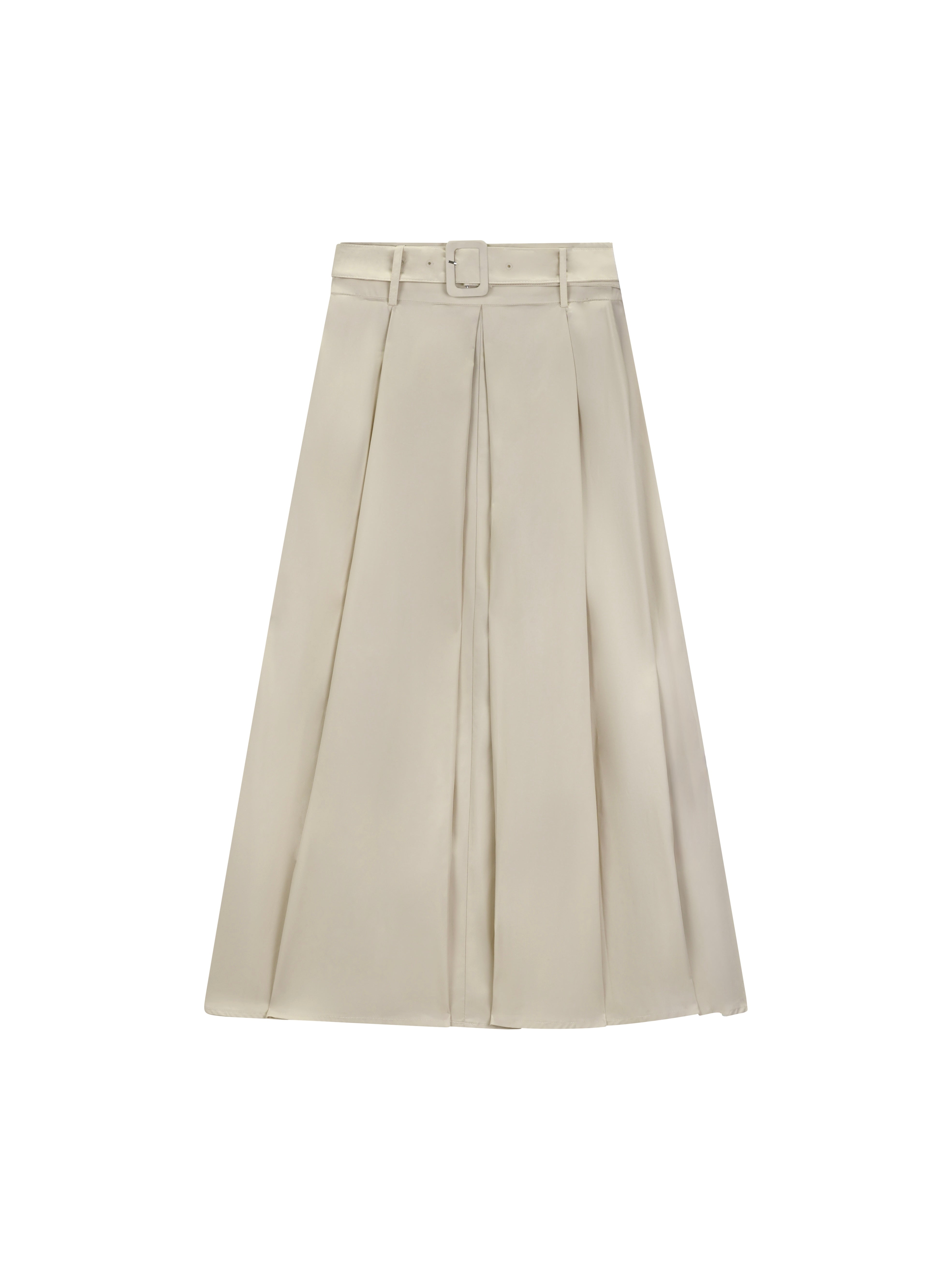 Pleated Belted Skirt