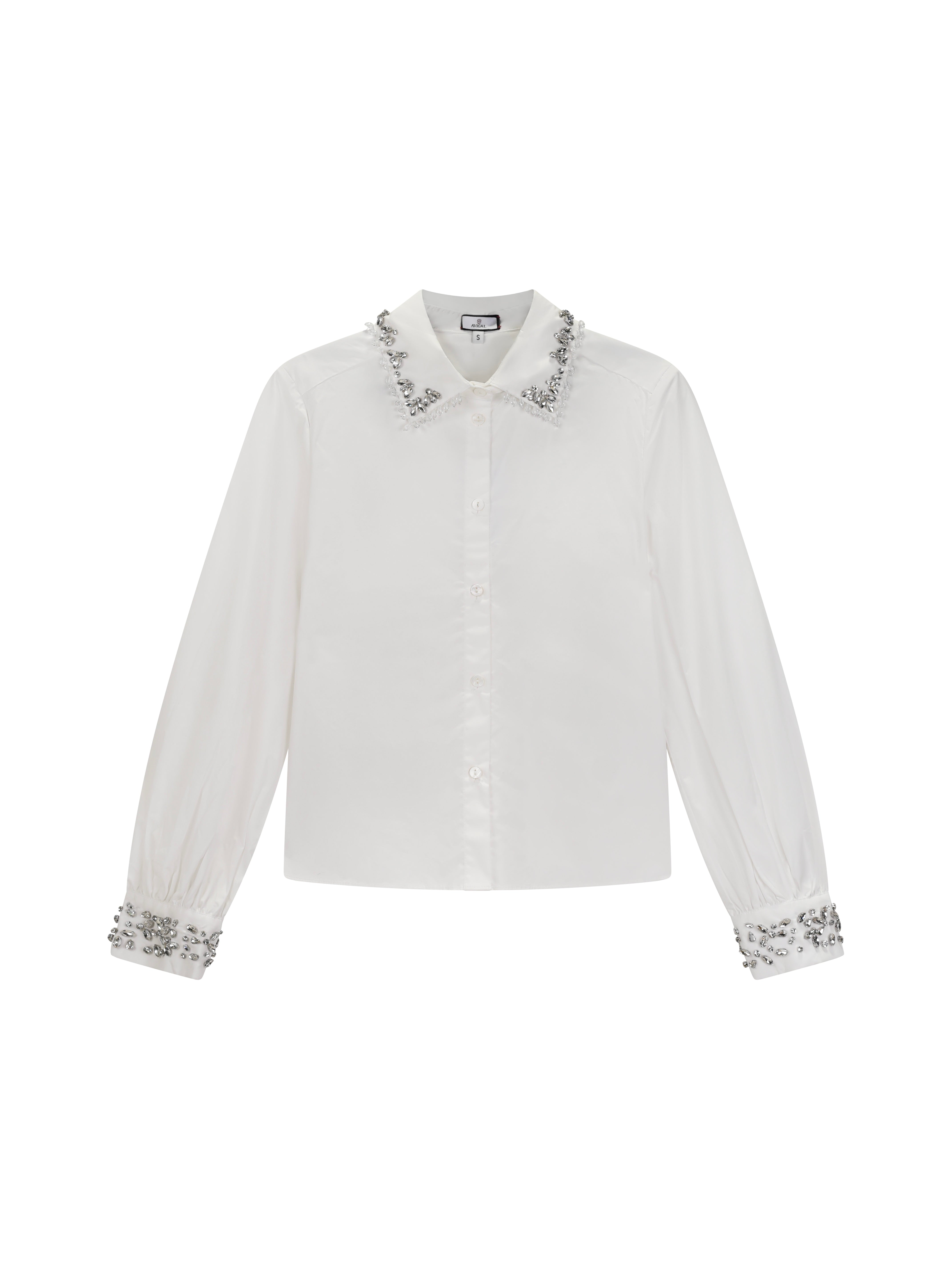 Crystal Collar & Cuff Dress Blouse