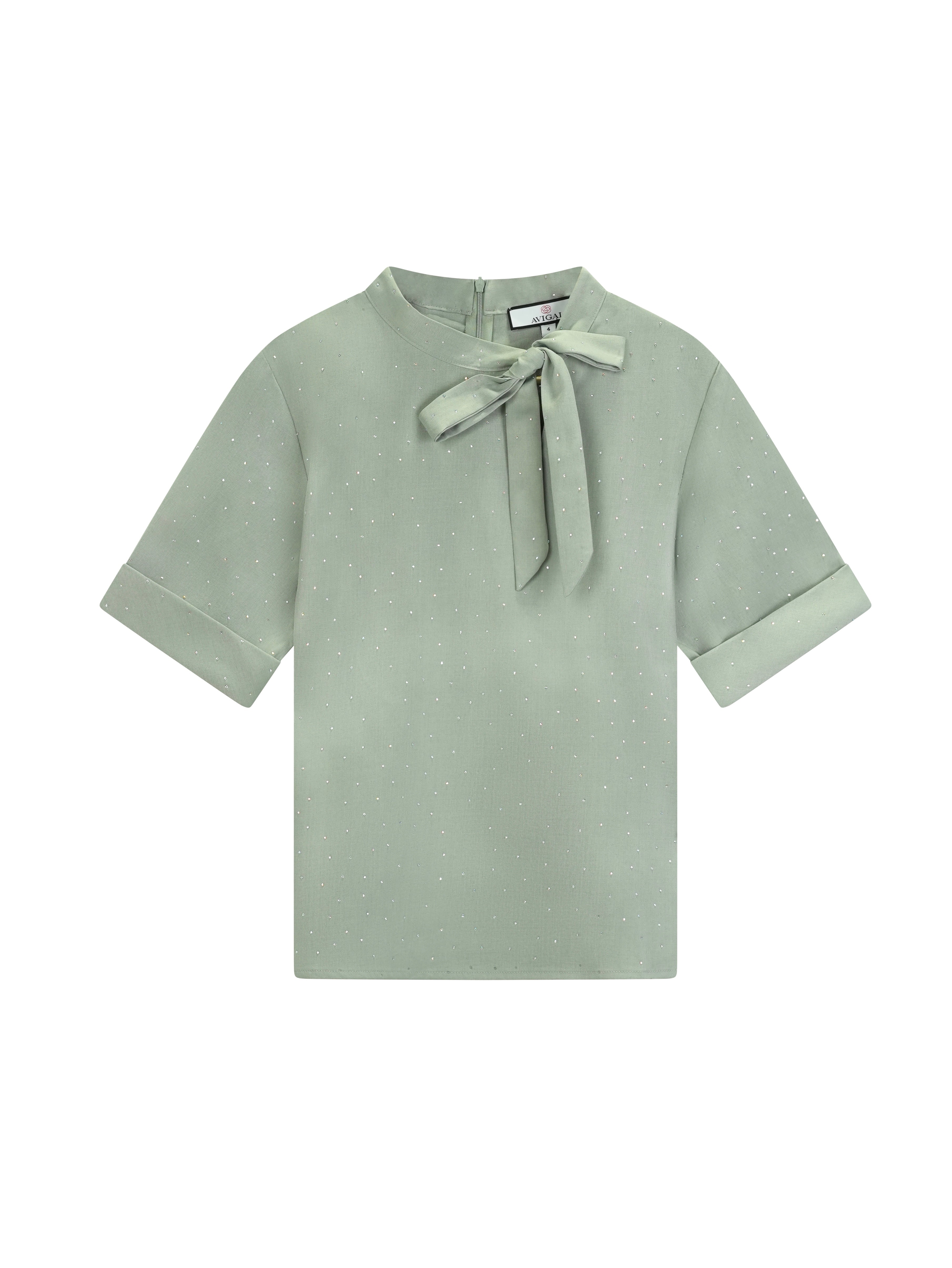 Crystal Studded Top with Bow
