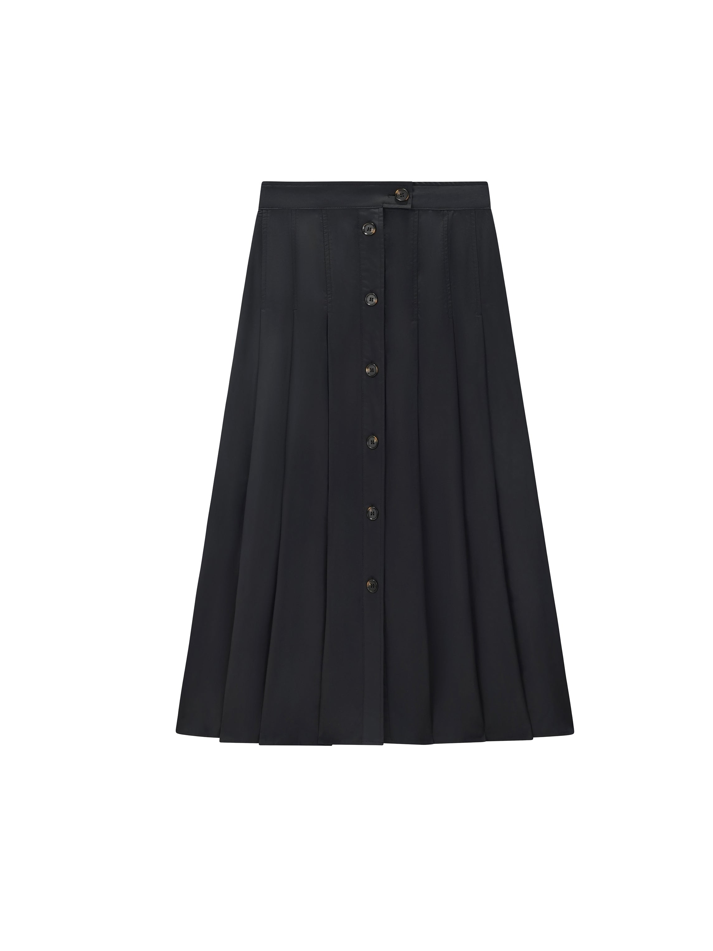 Flat Pleated Button Down Skirt