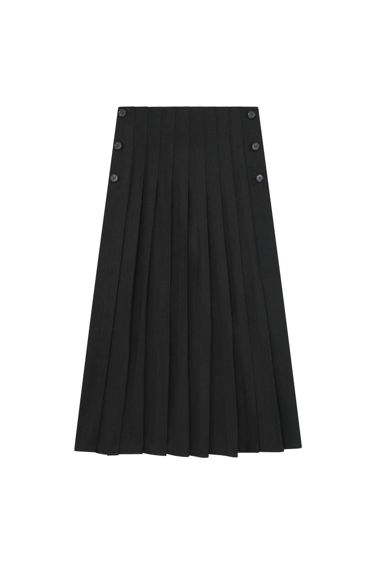 Pleated Skirt With Side Buttons