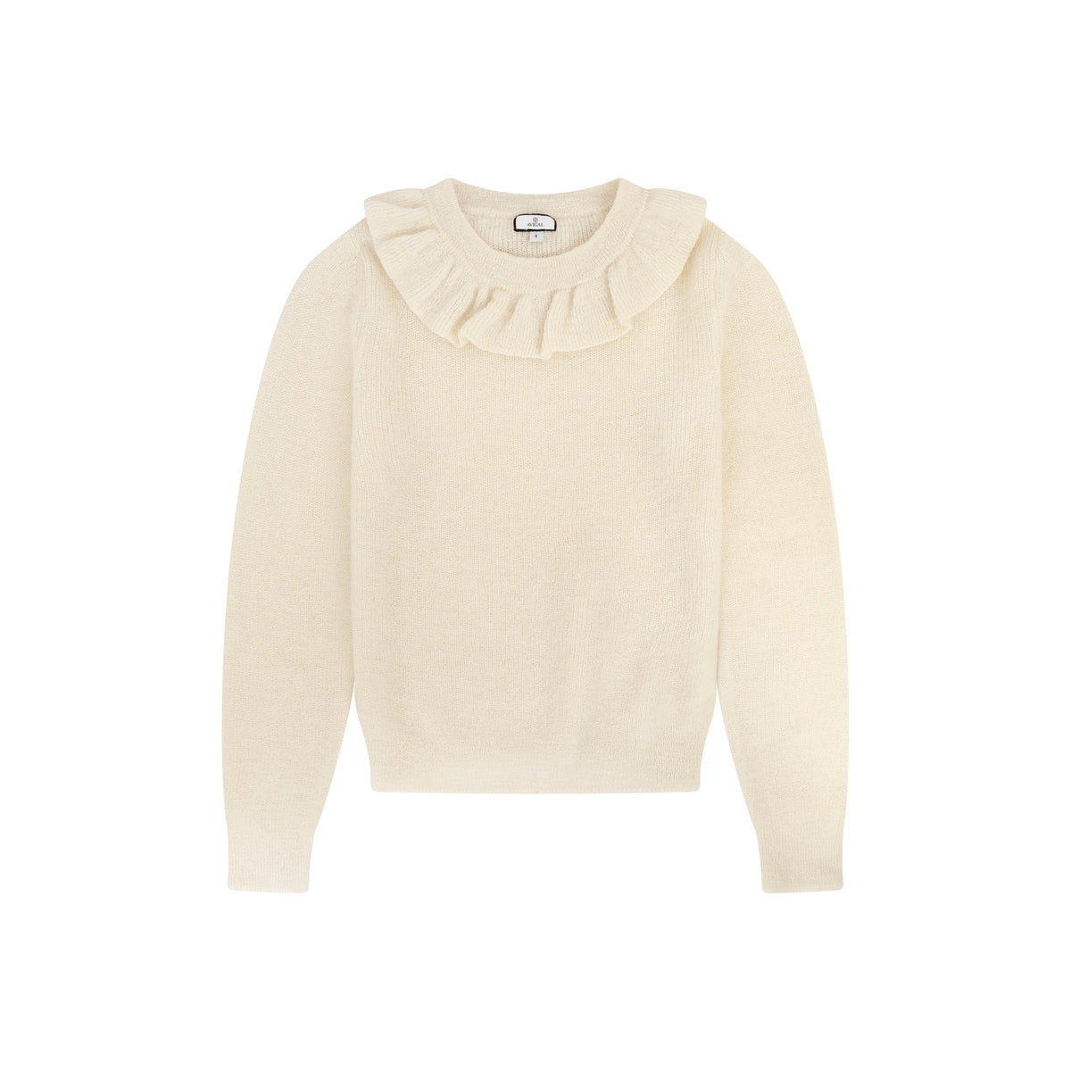 Ruffled Neck Mohair Sweater