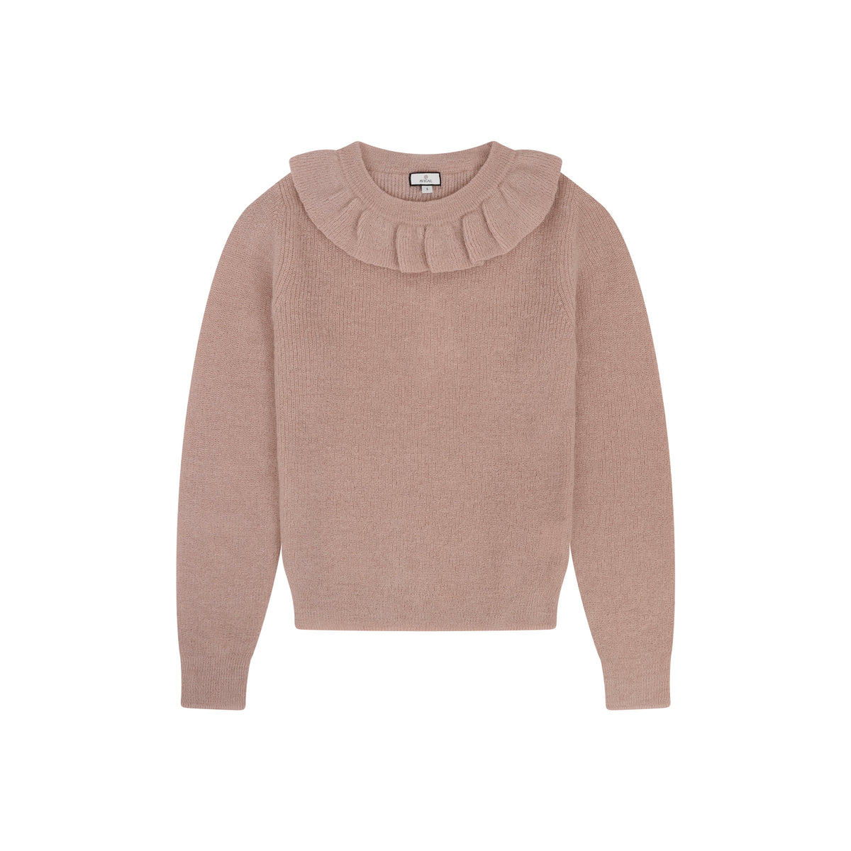 Ruffled Neck Mohair Sweater