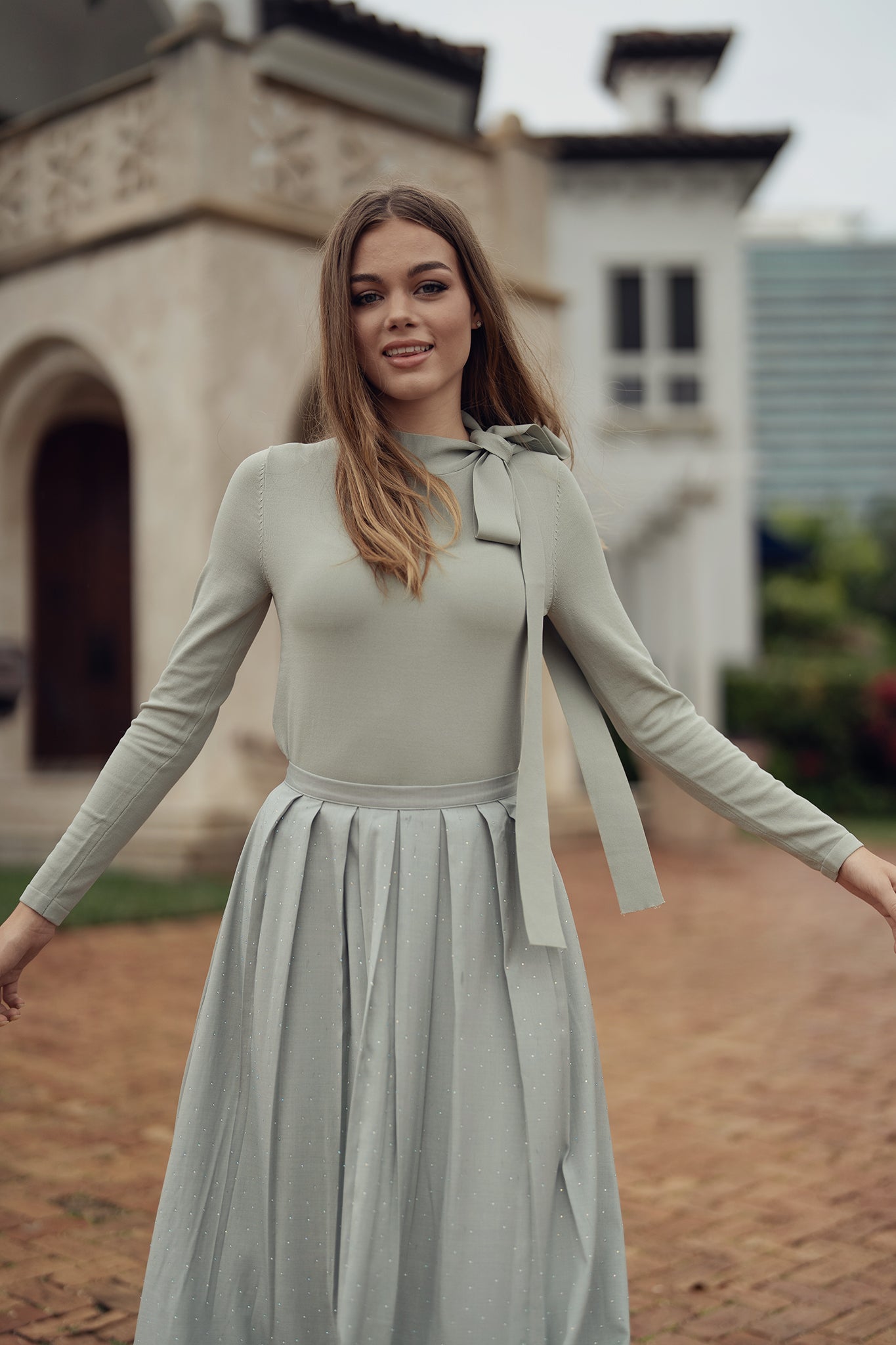 Side Bow Tie Sweater
