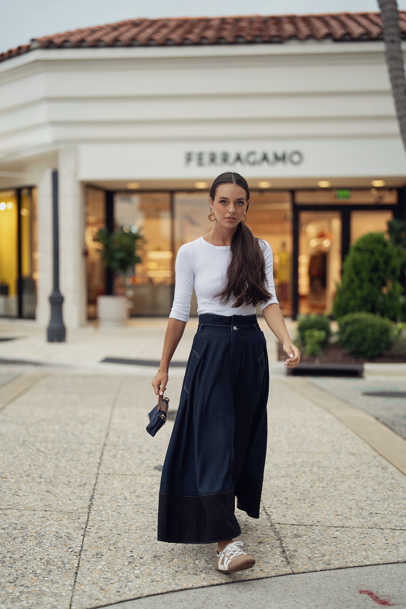 2 Tone Denim Look Skirt