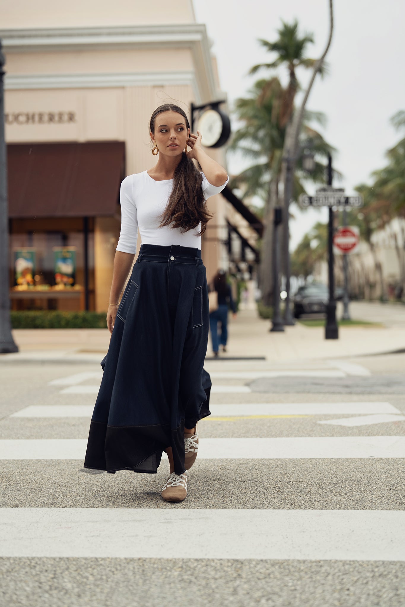 2 Tone Denim Look Skirt