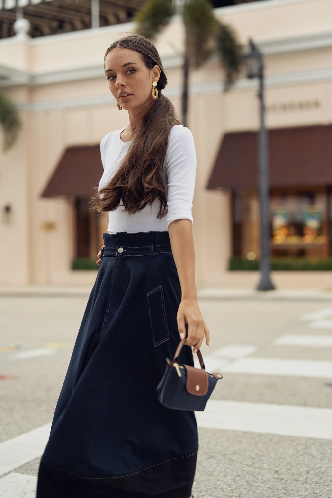 2 Tone Denim Look Skirt