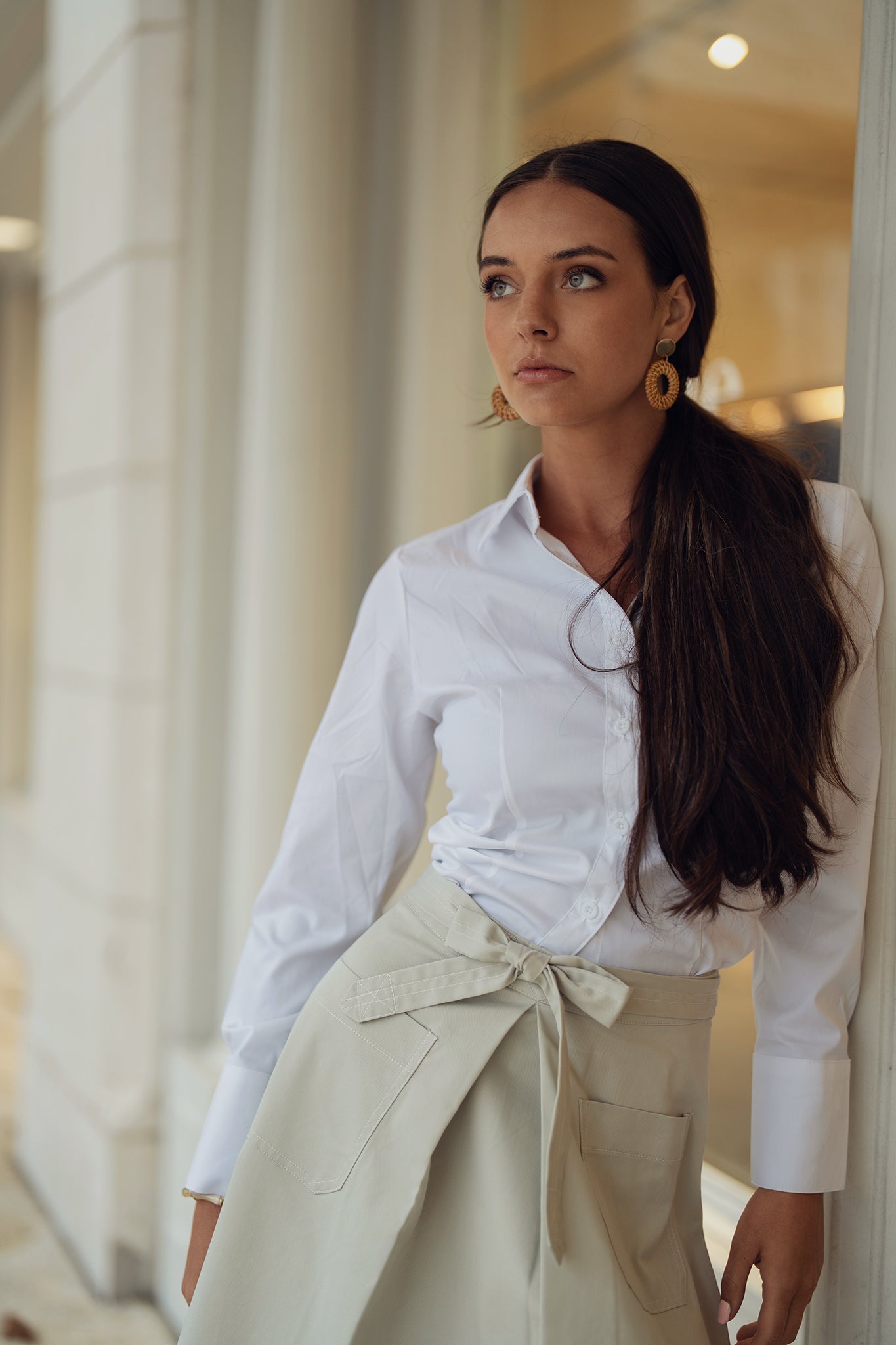 A-line Skirt with Top Stitching
