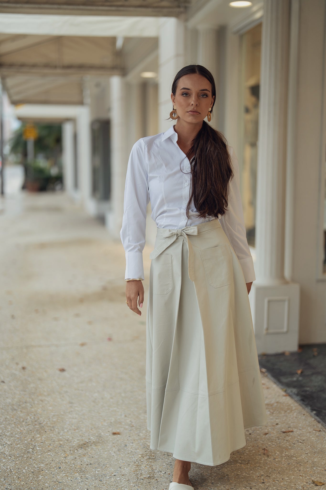 A-line Skirt with Top Stitching