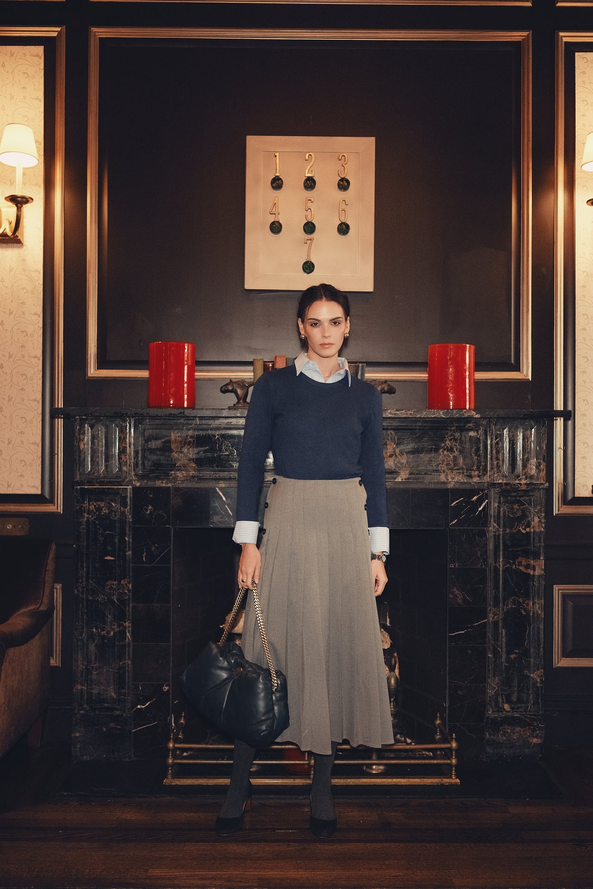 Pleated Skirt With Side Buttons