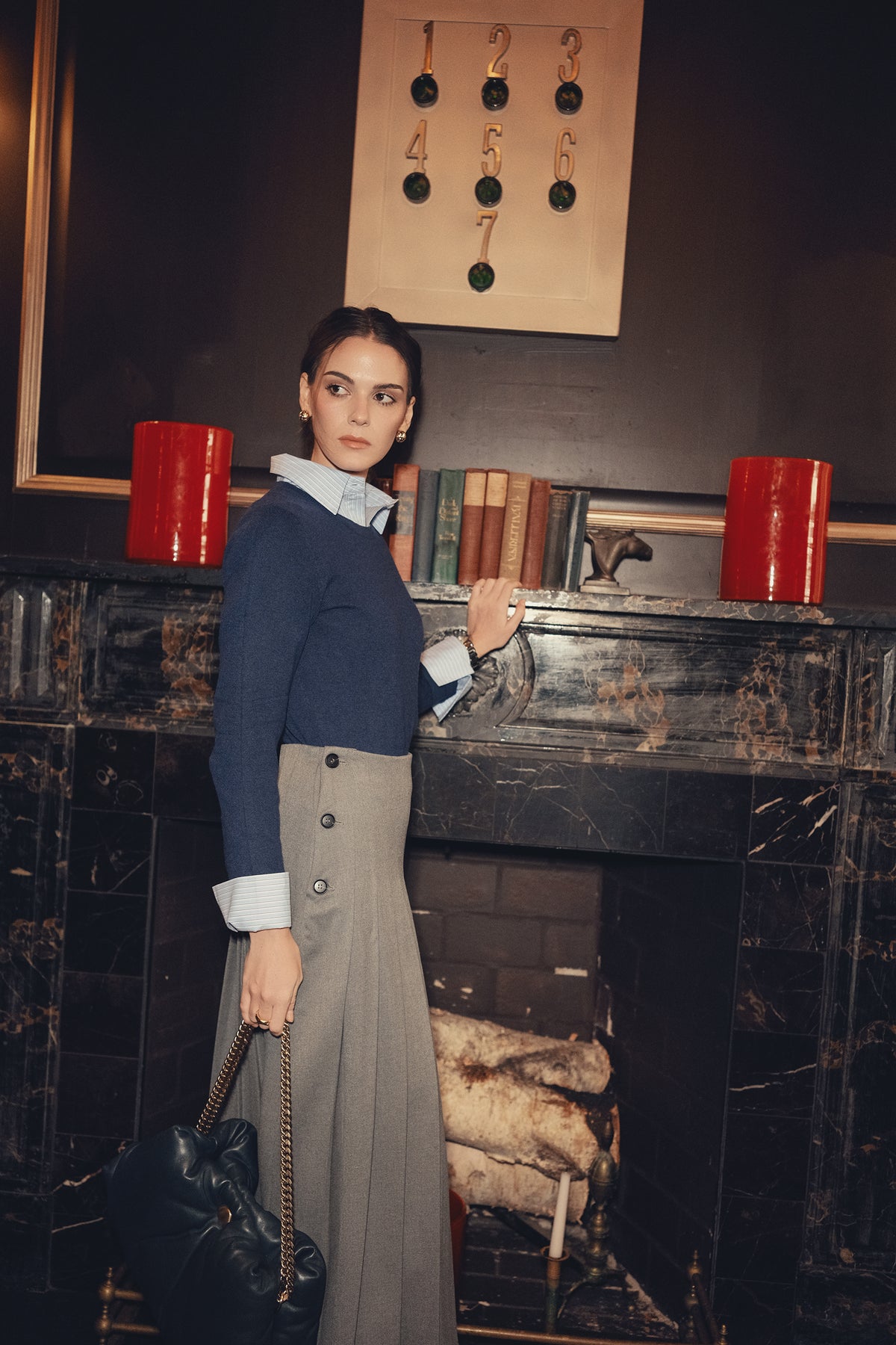 Pleated Skirt With Side Buttons