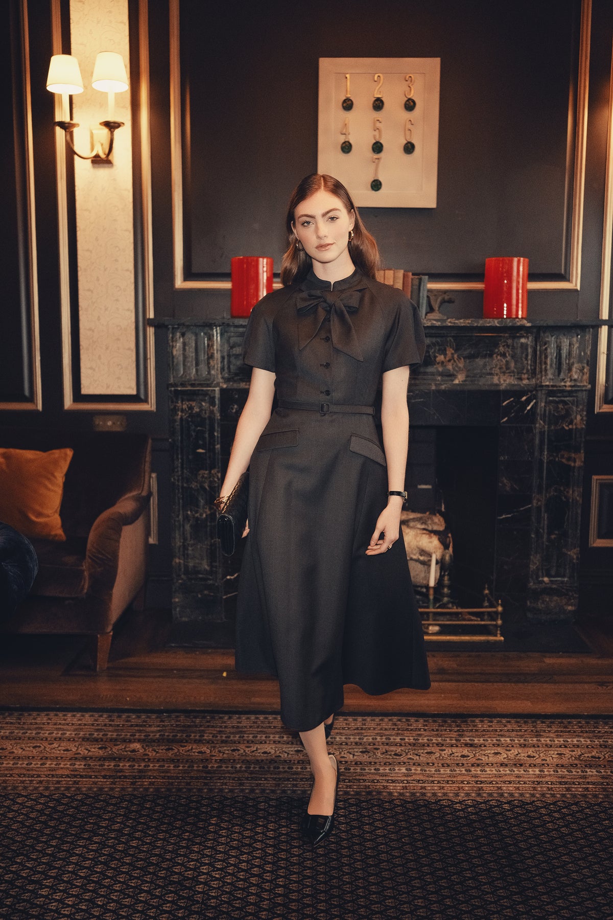 Glen Plaid Belted Dress