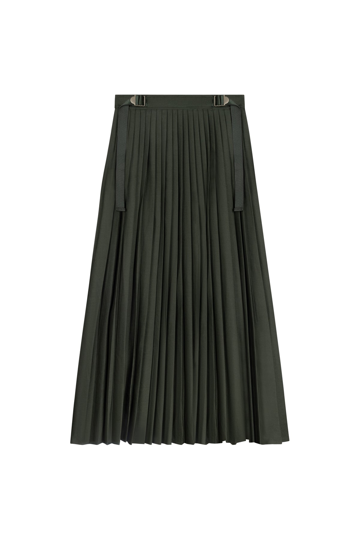 Micro Pleated Skirt With Buckle Detail On Waist