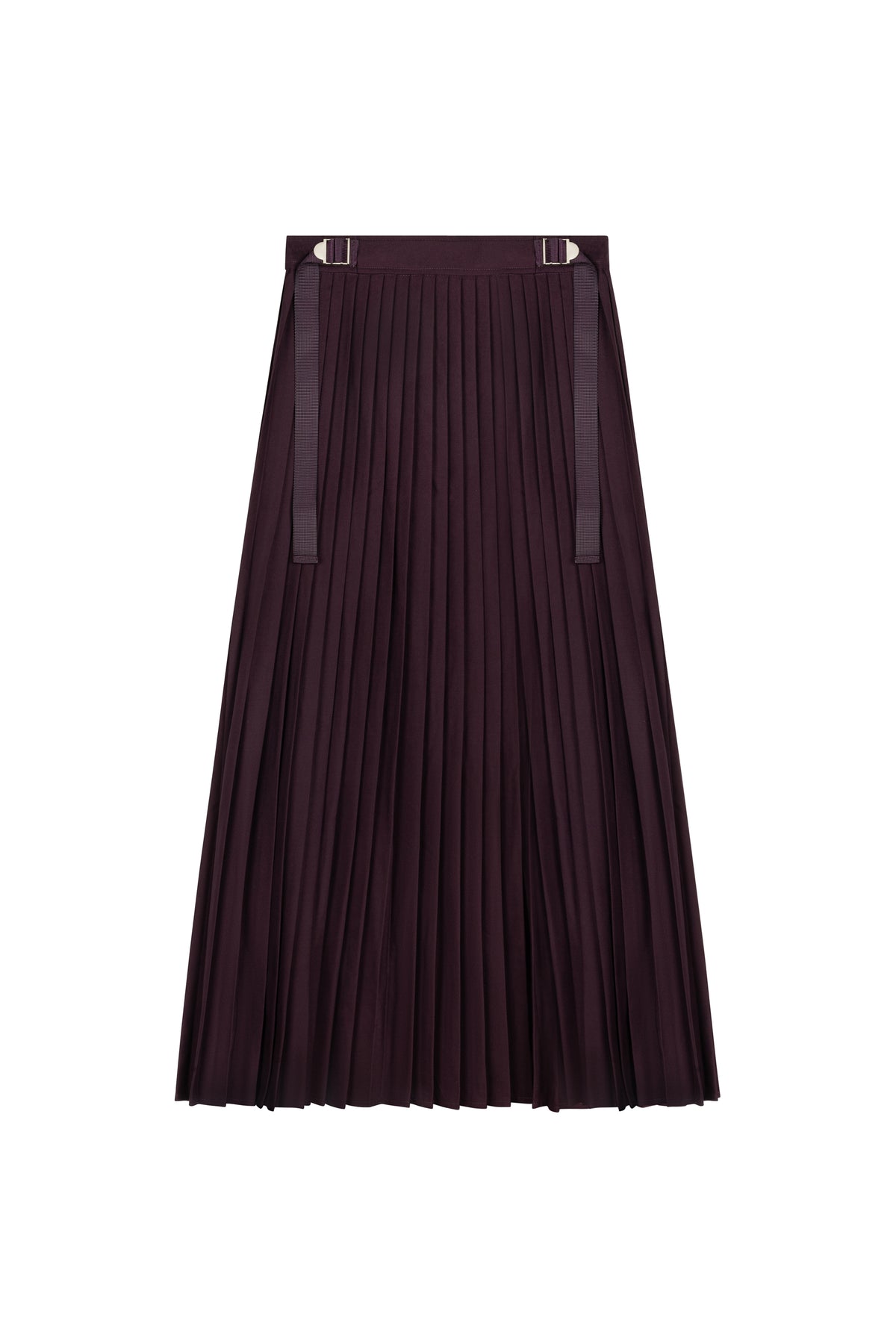 Micro Pleated Skirt With Buckle Detail On Waist