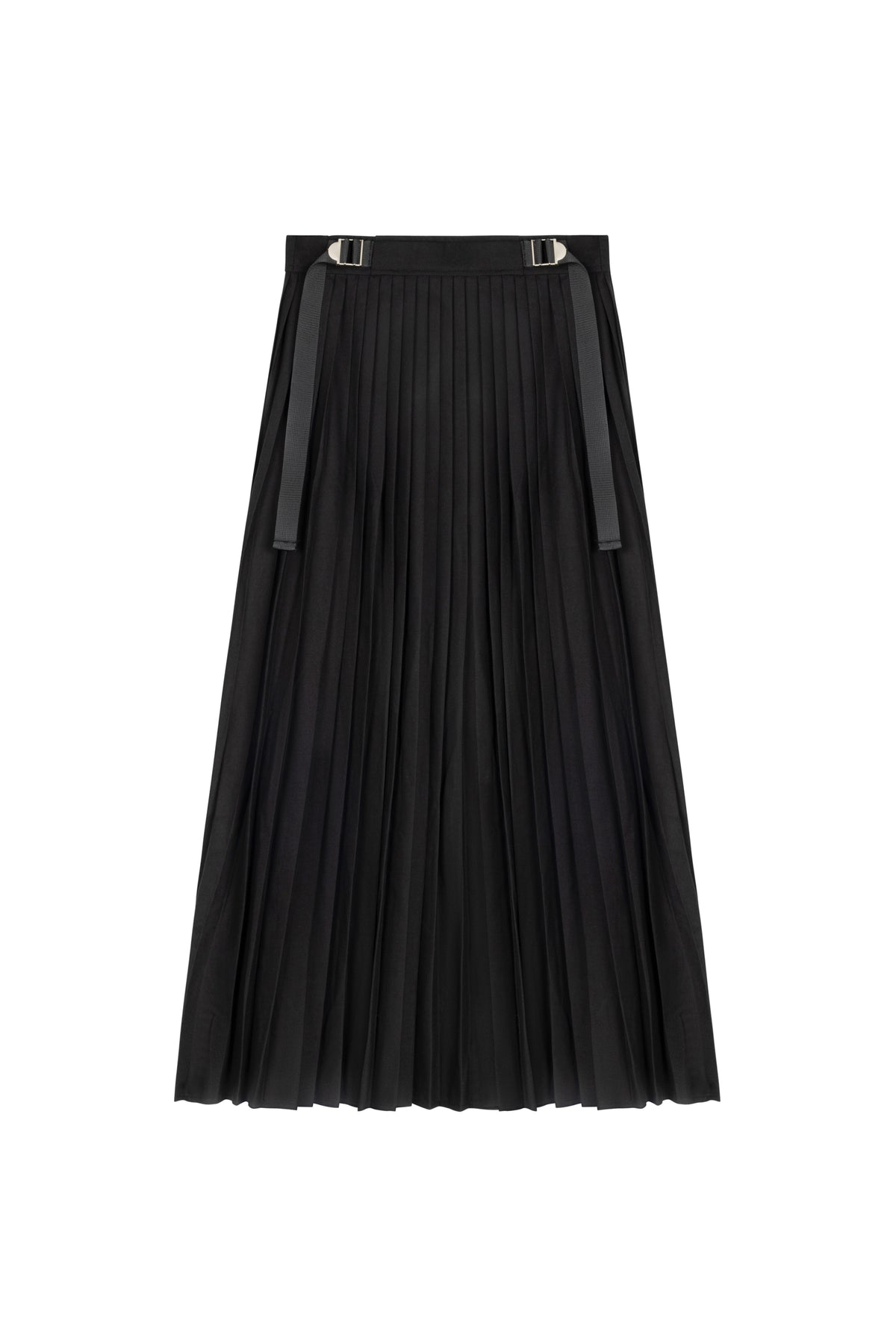 Micro Pleated Skirt With Buckle Detail On Waist