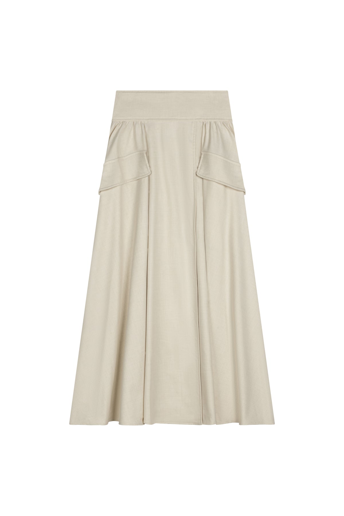 High Waistband Circle Skirt With Belt