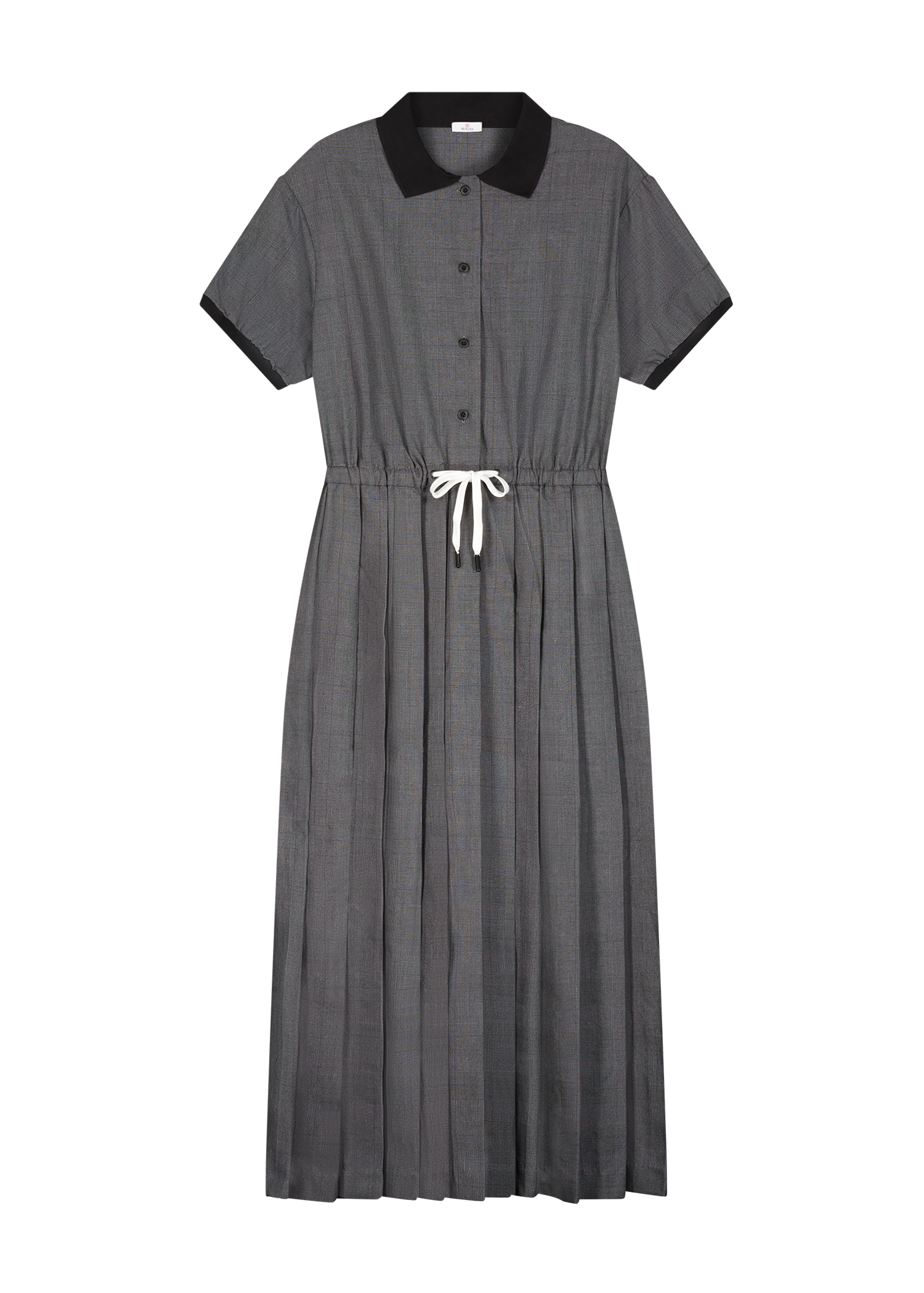 Glen Plaid Drawstring Dress