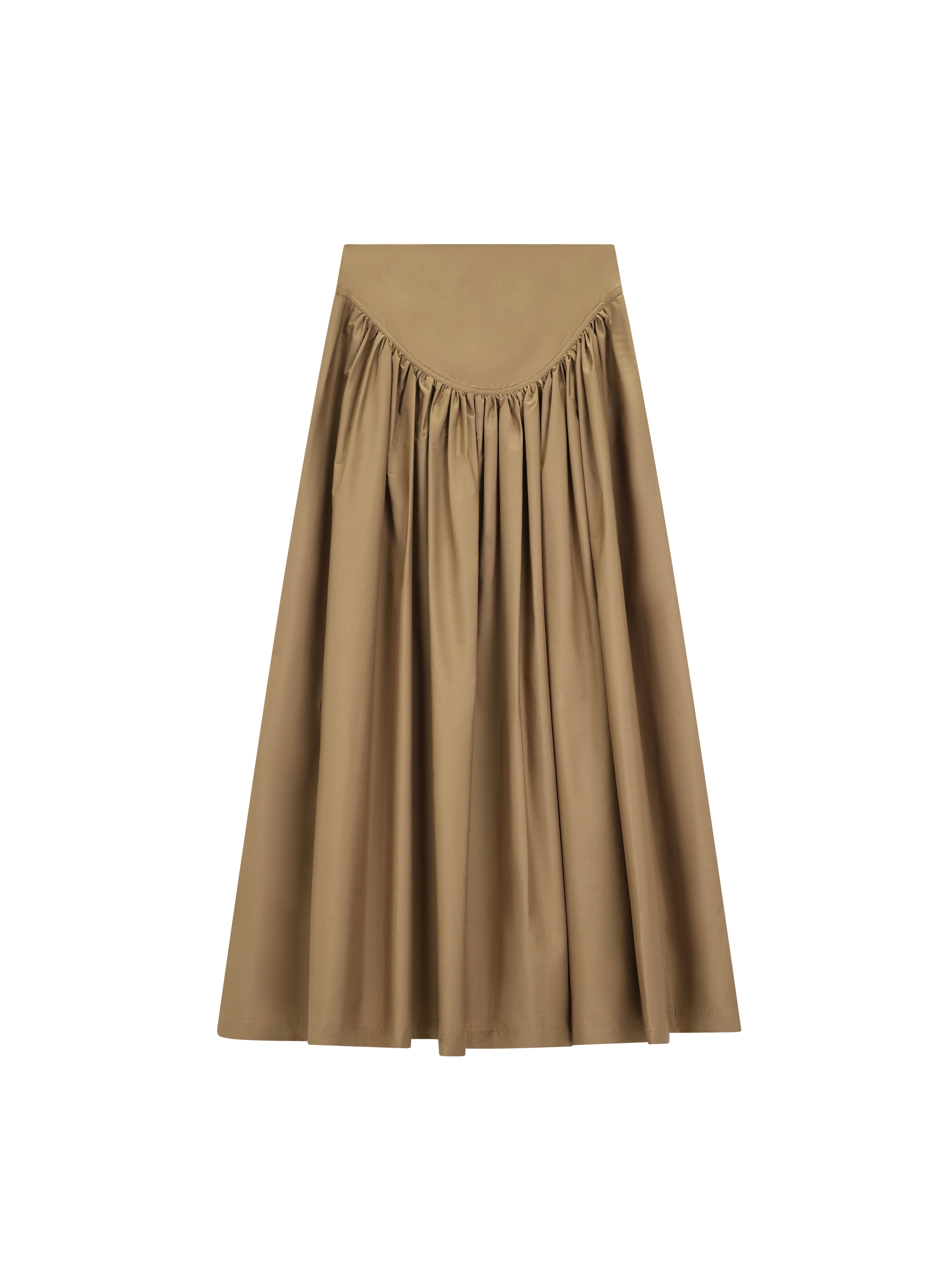 Round Yoke Lightweight Cotton Skirt