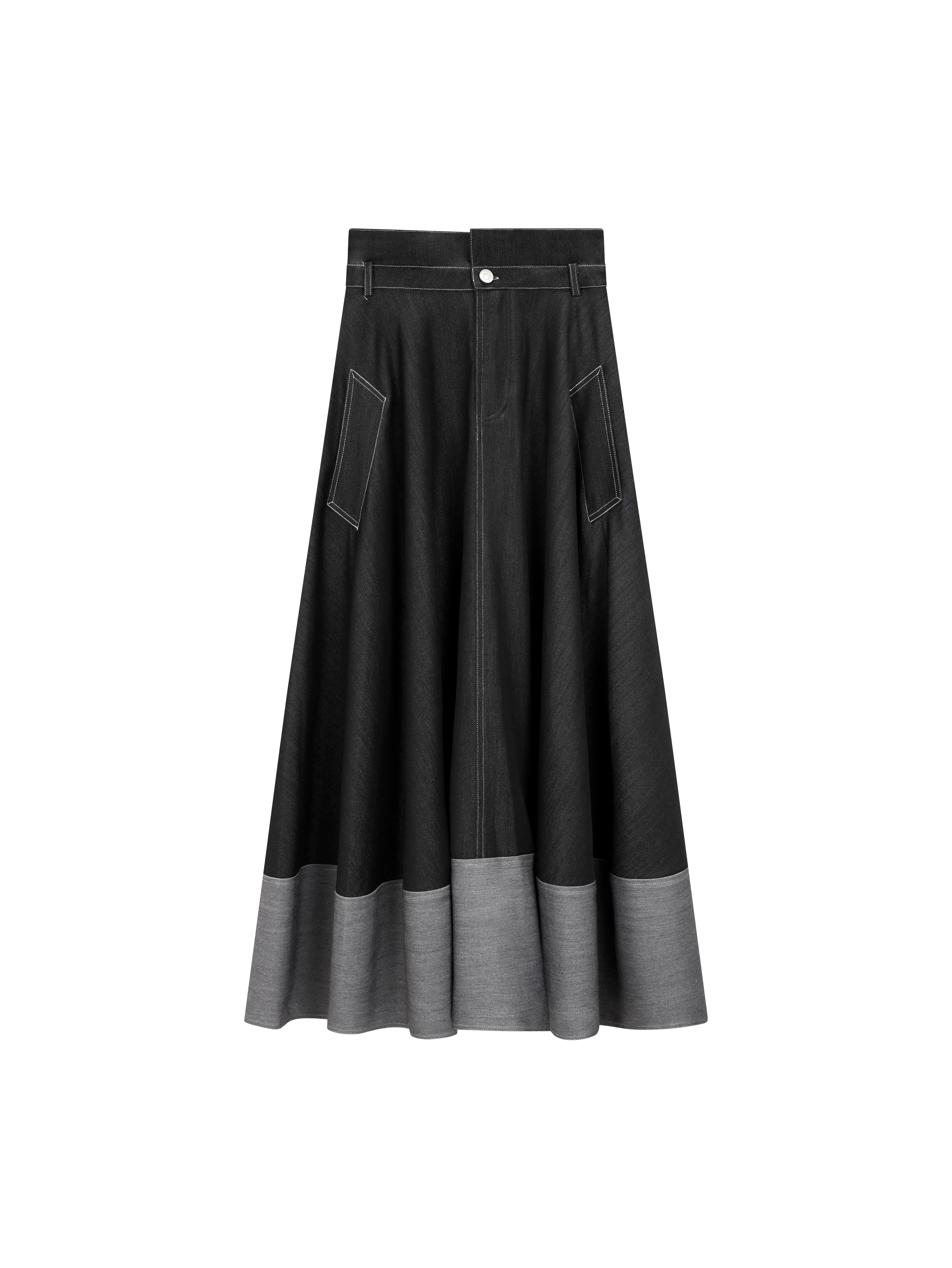 2 Tone Denim Look Skirt