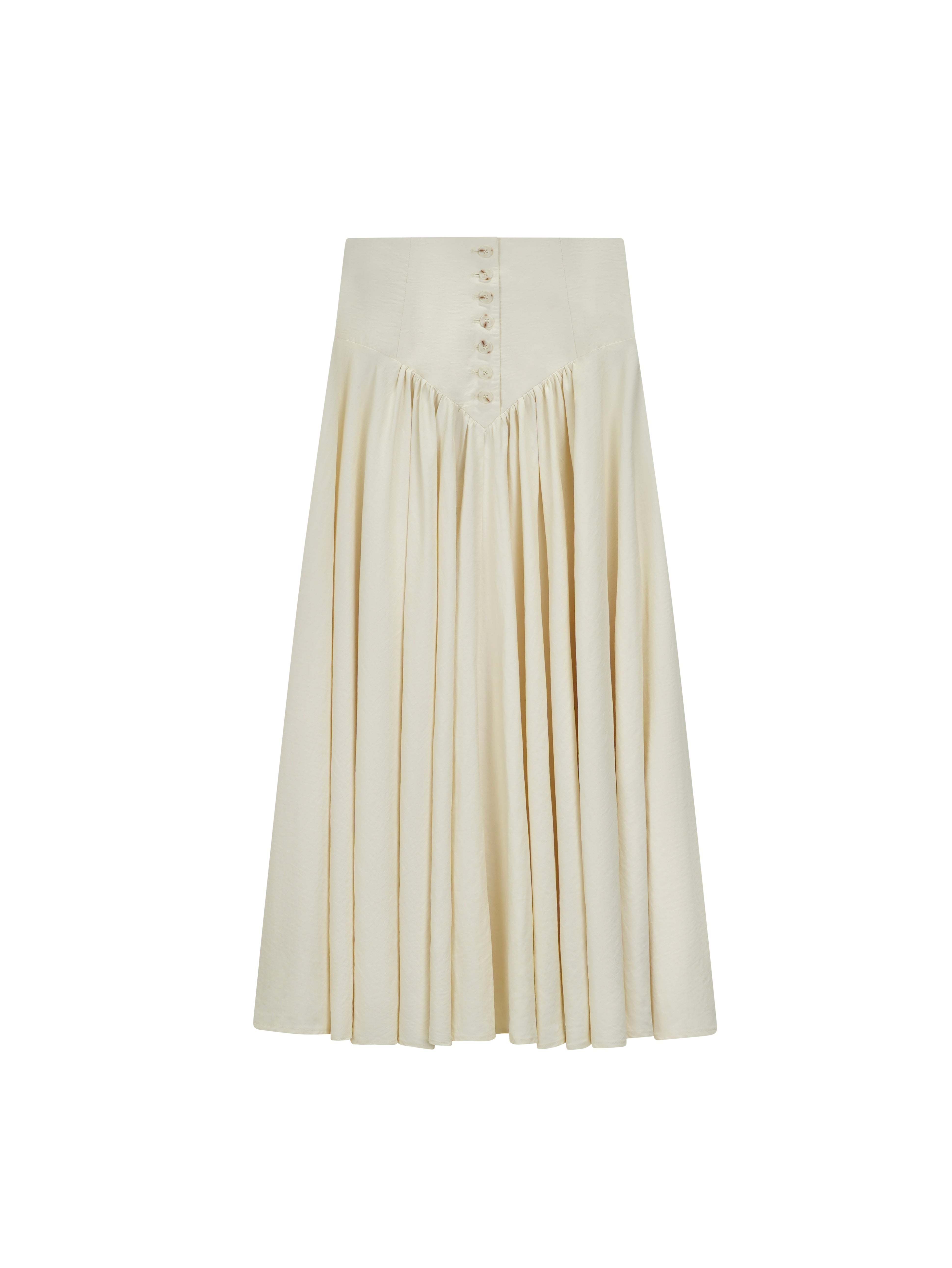 V-Yolk Skirt with Buttons