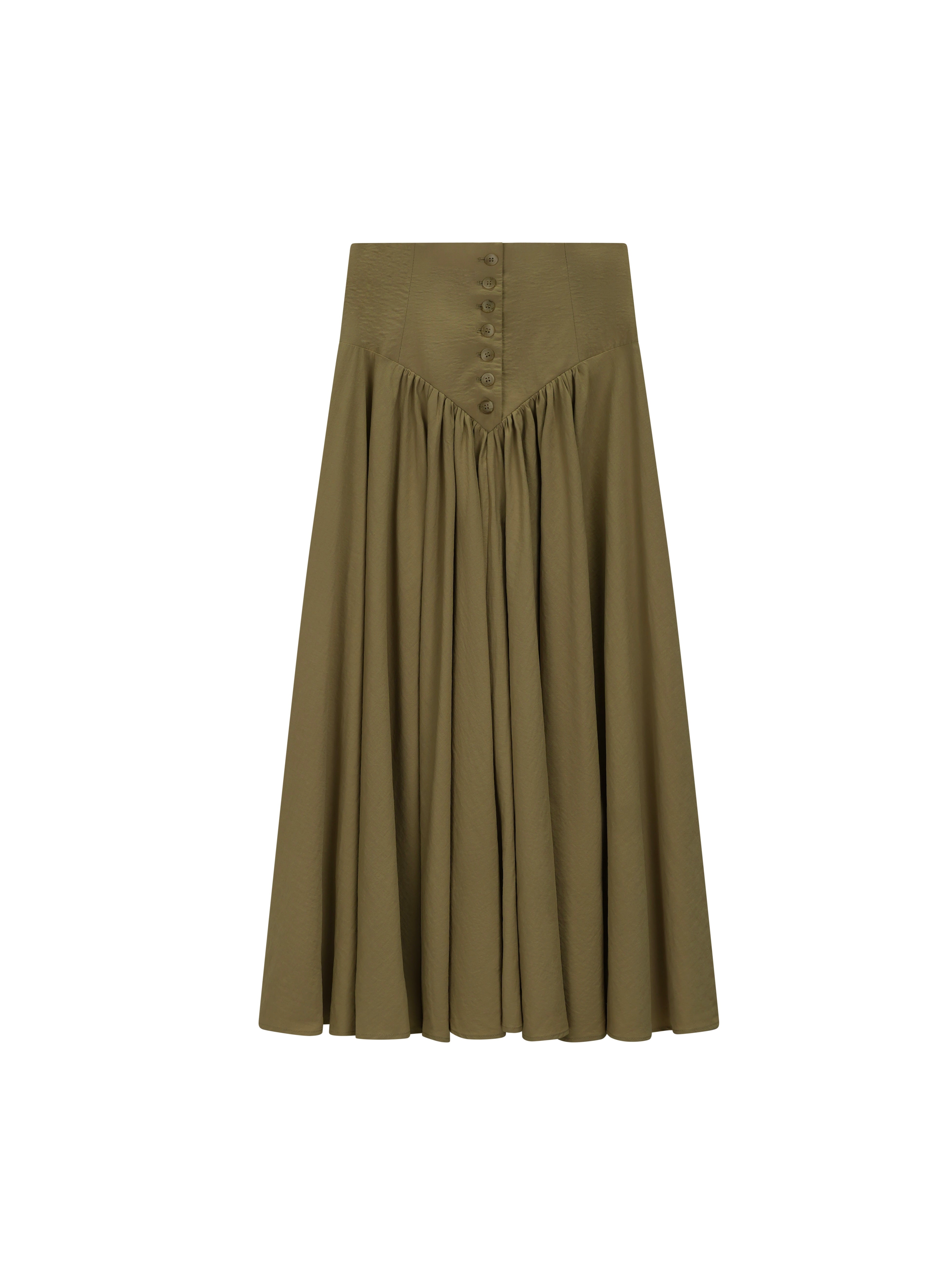 V-Yolk Skirt with Buttons