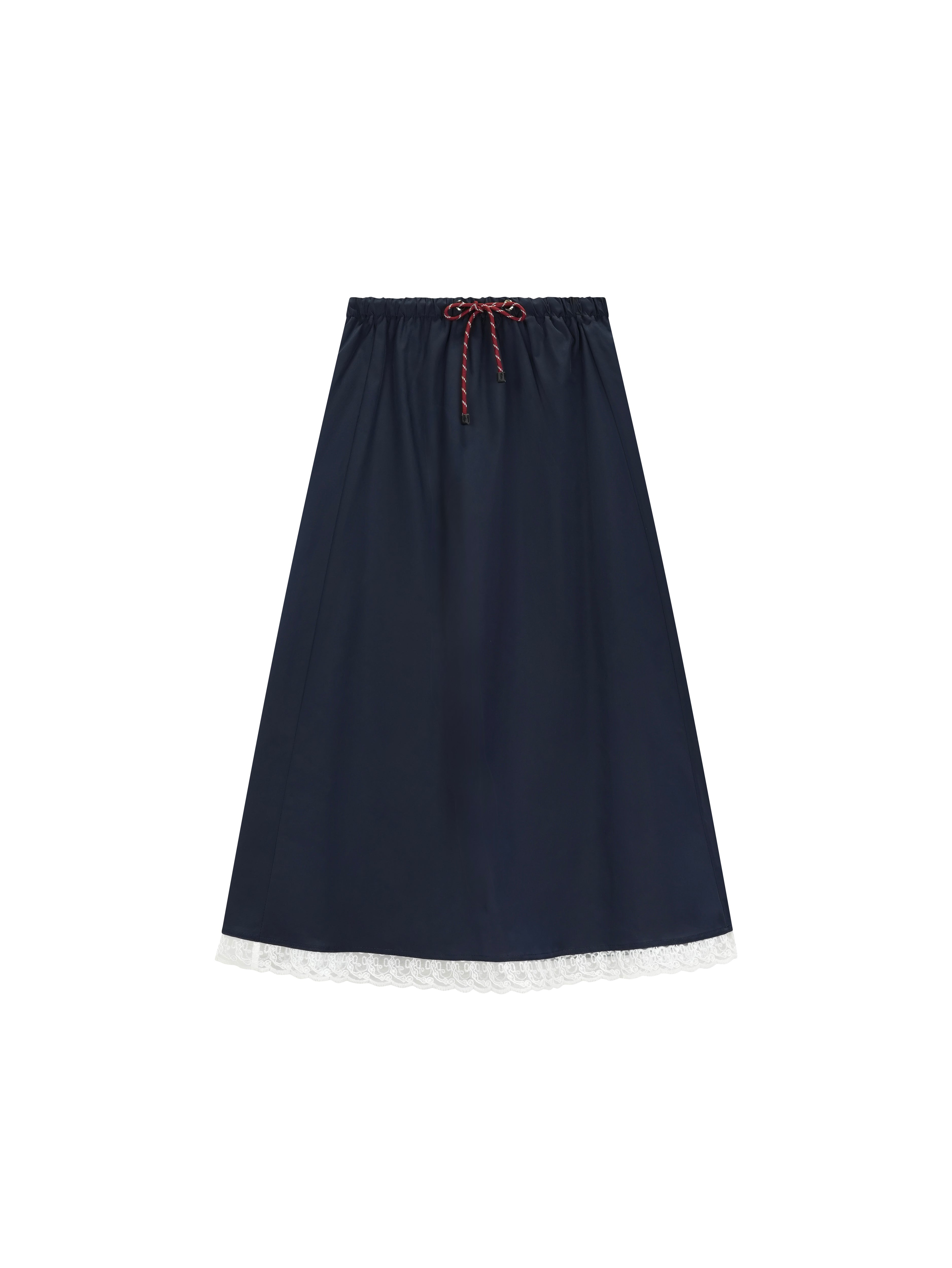 Skirt with Lace Trim