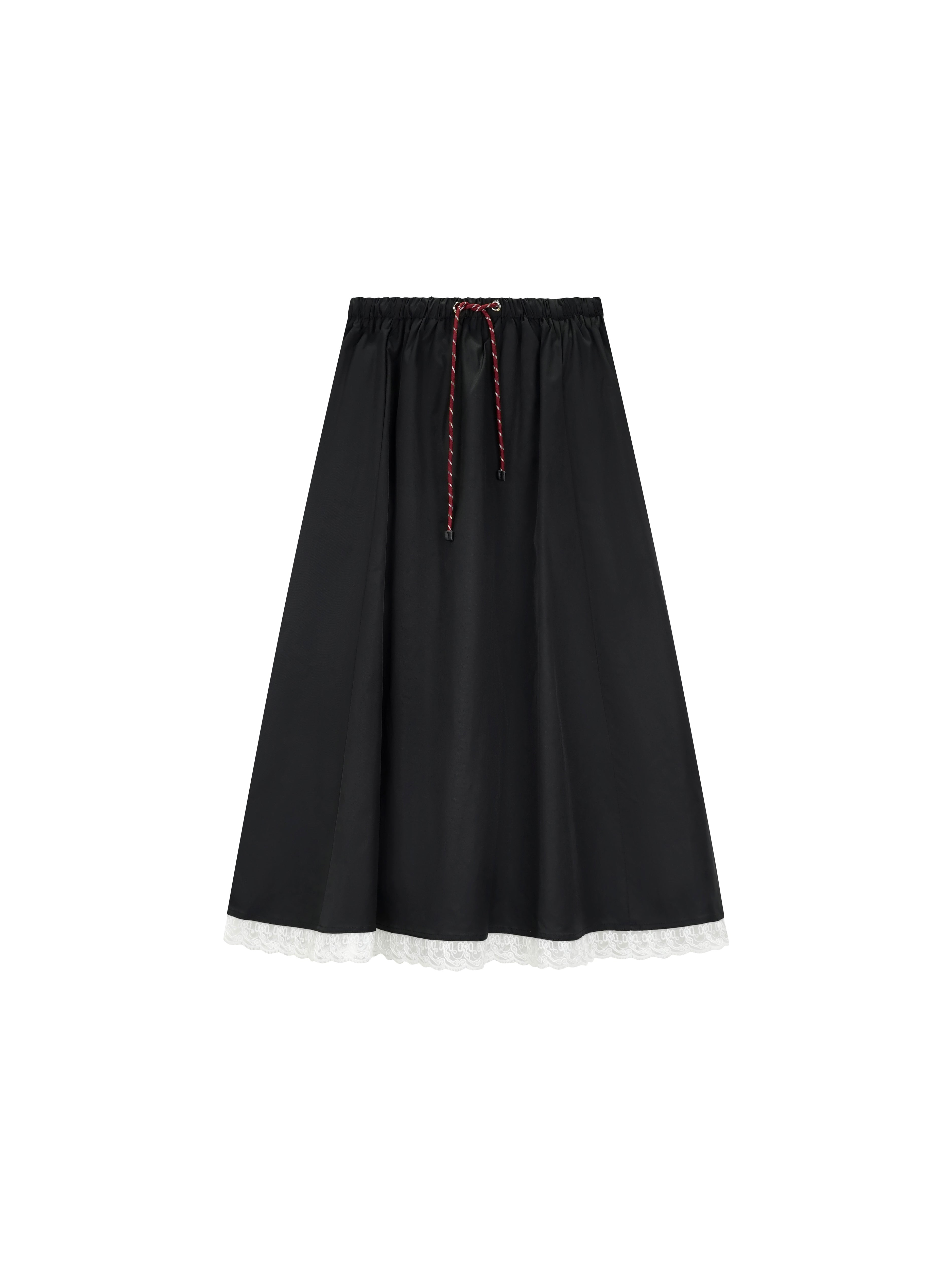 Skirt with Lace Trim