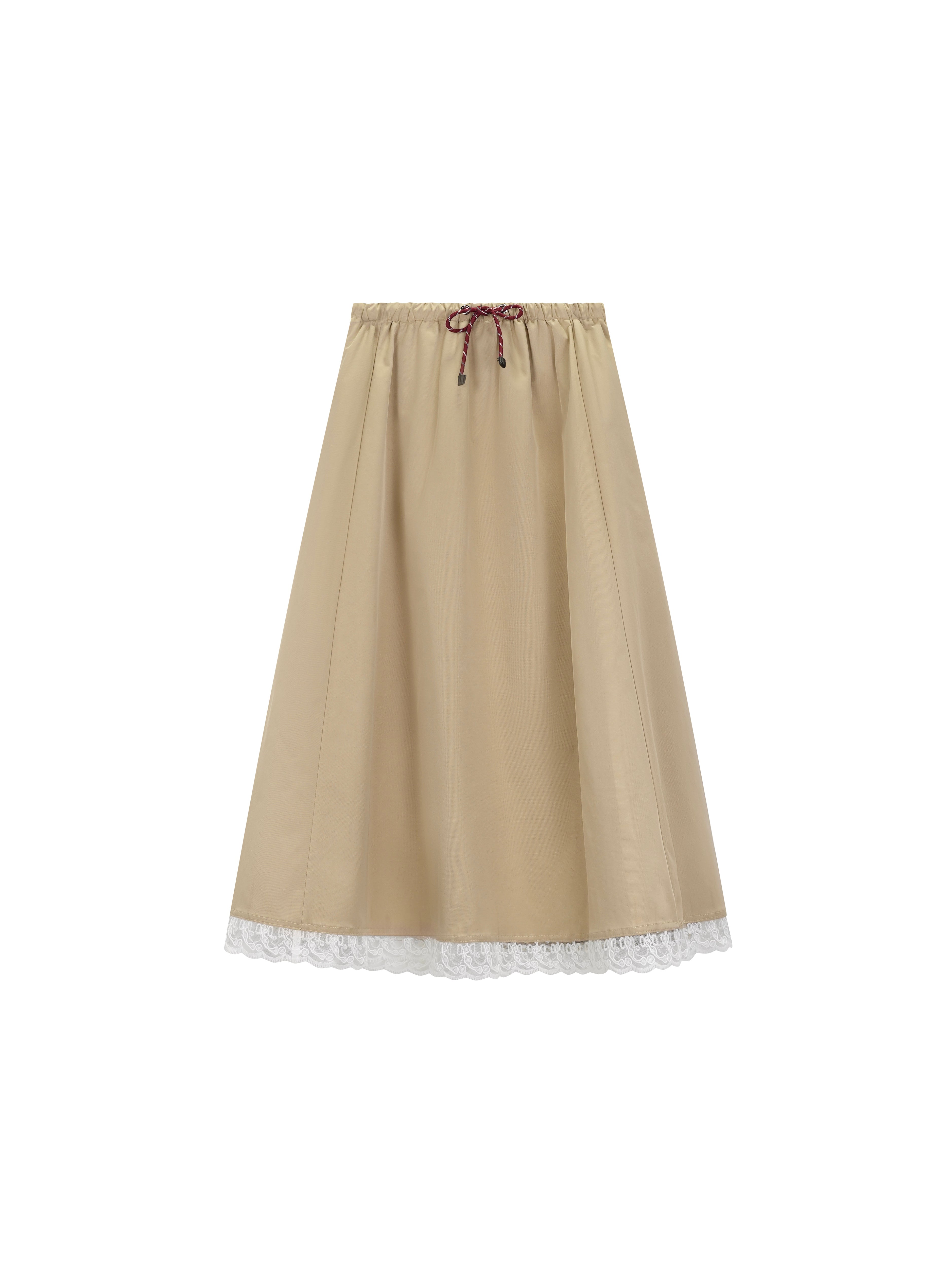 Skirt with Lace Trim
