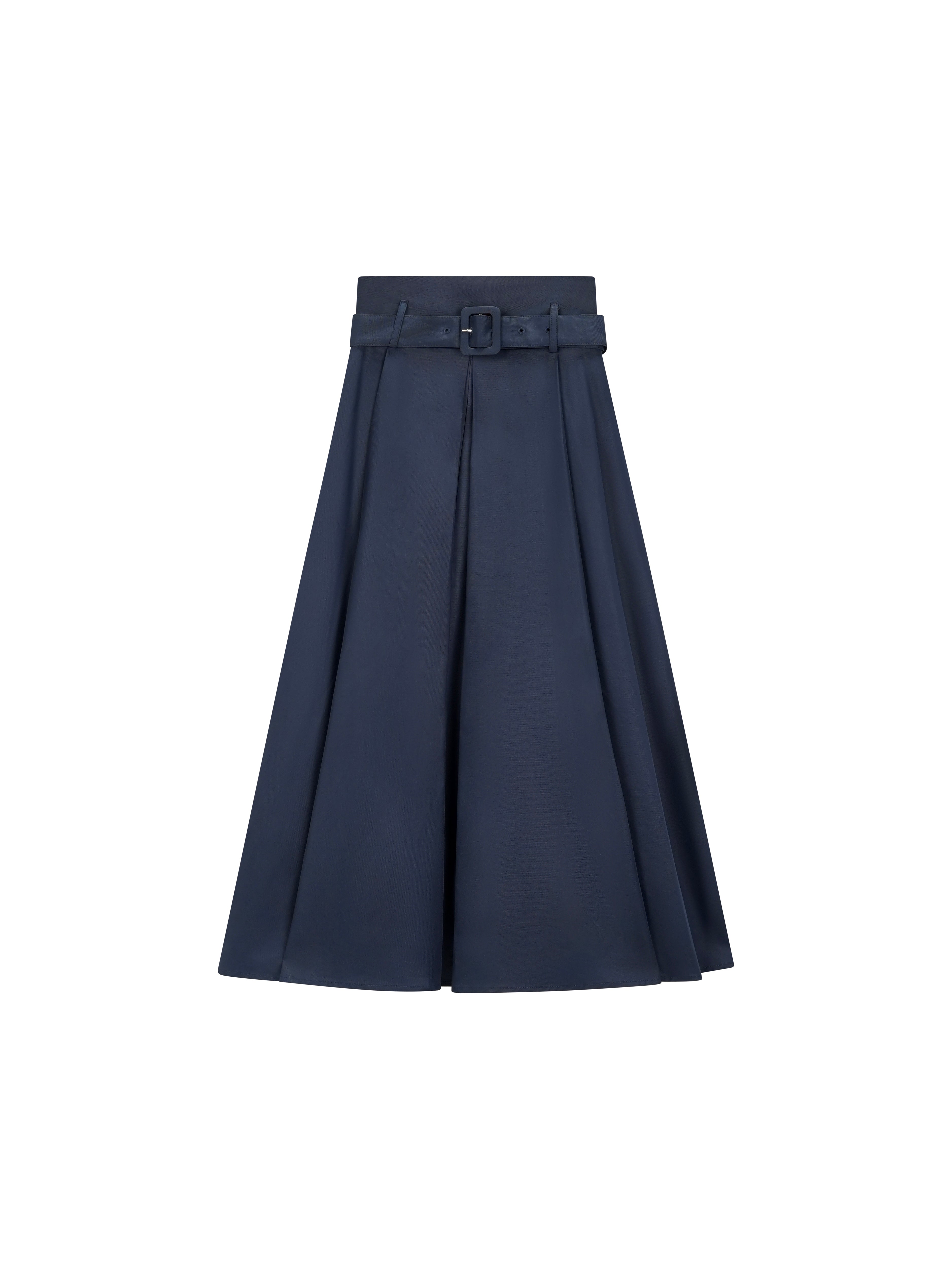 Pleated Belted Skirt