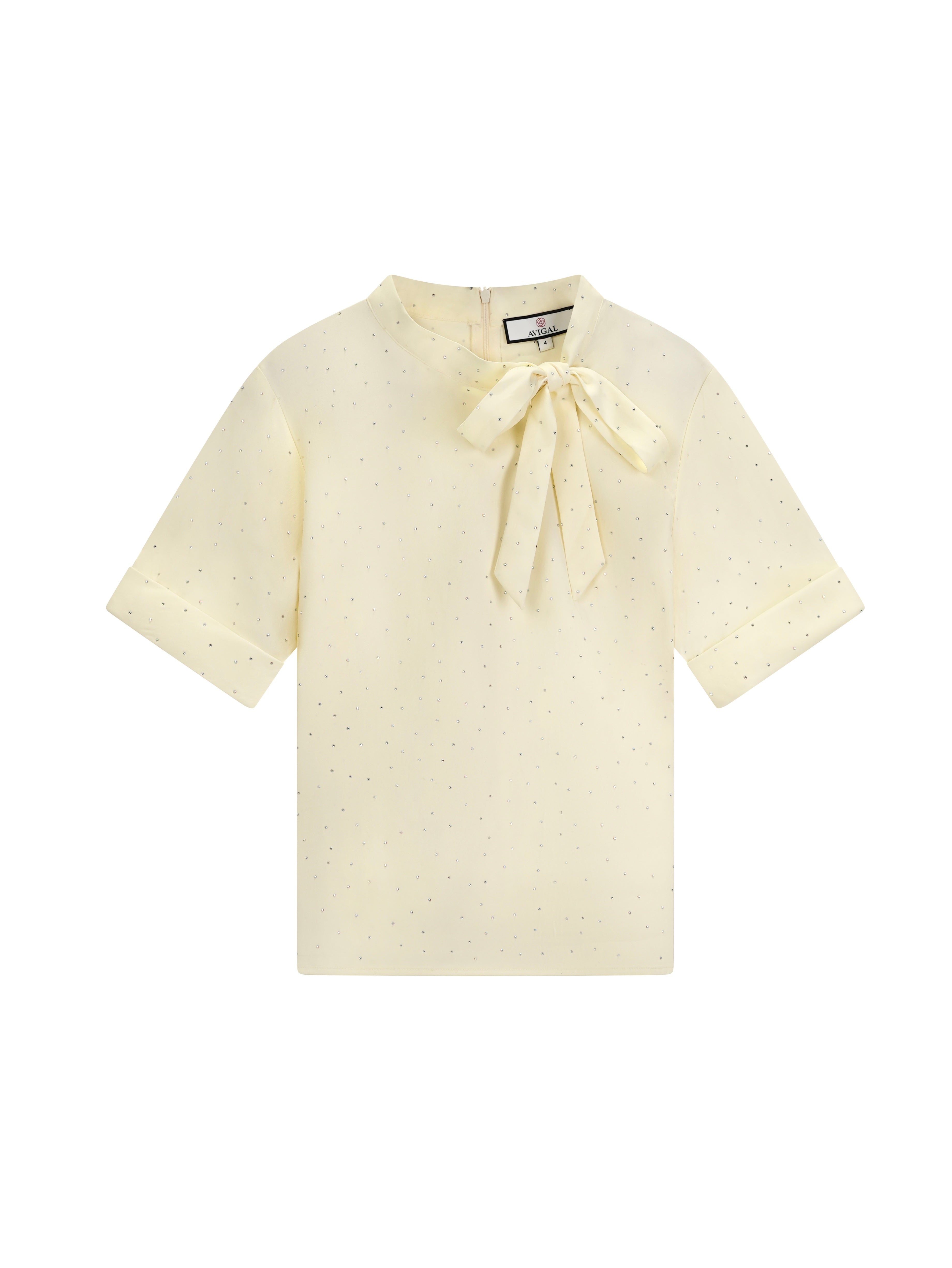 Crystal Studded Top with Bow
