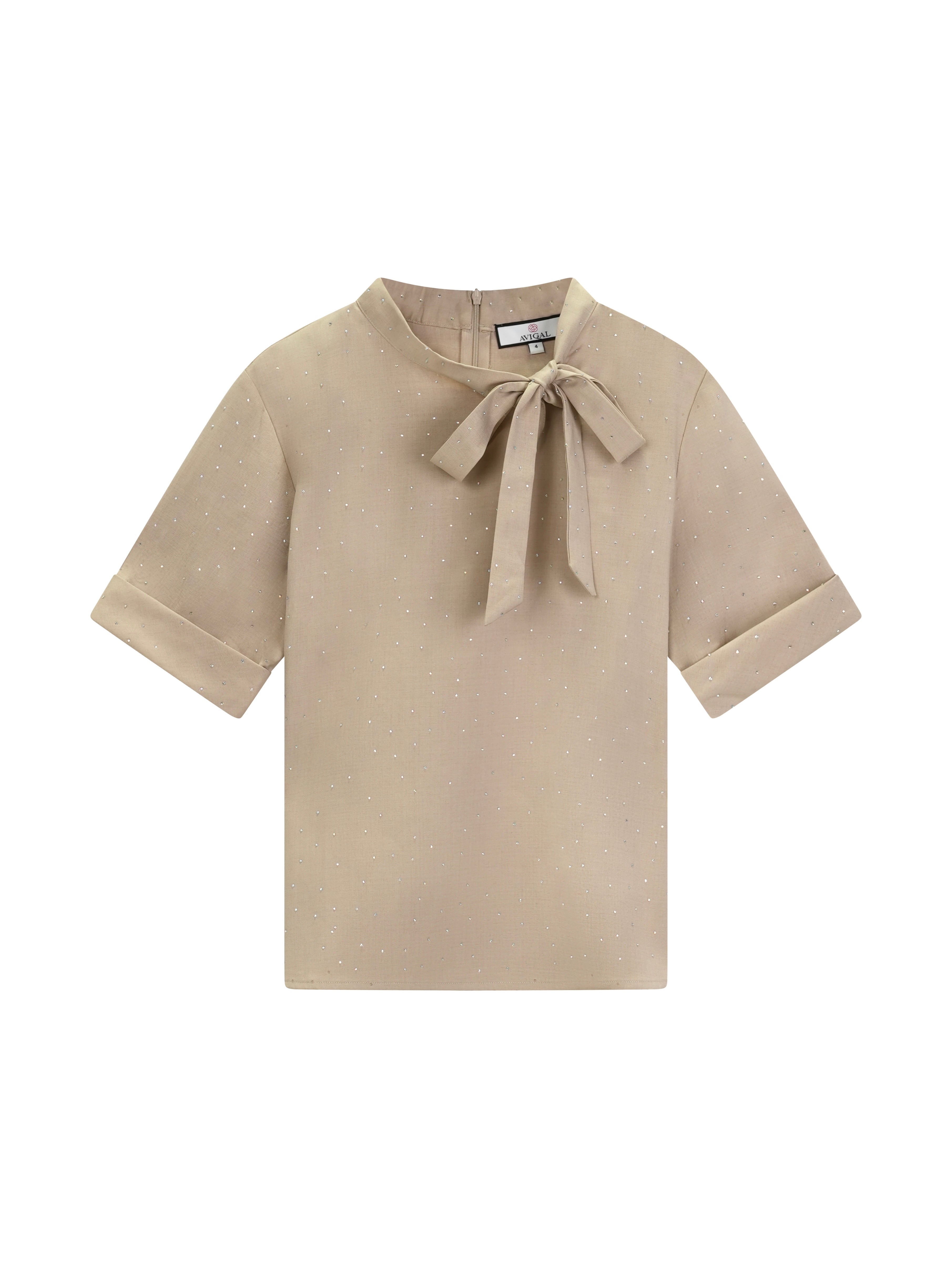 Crystal Studded Top with Bow