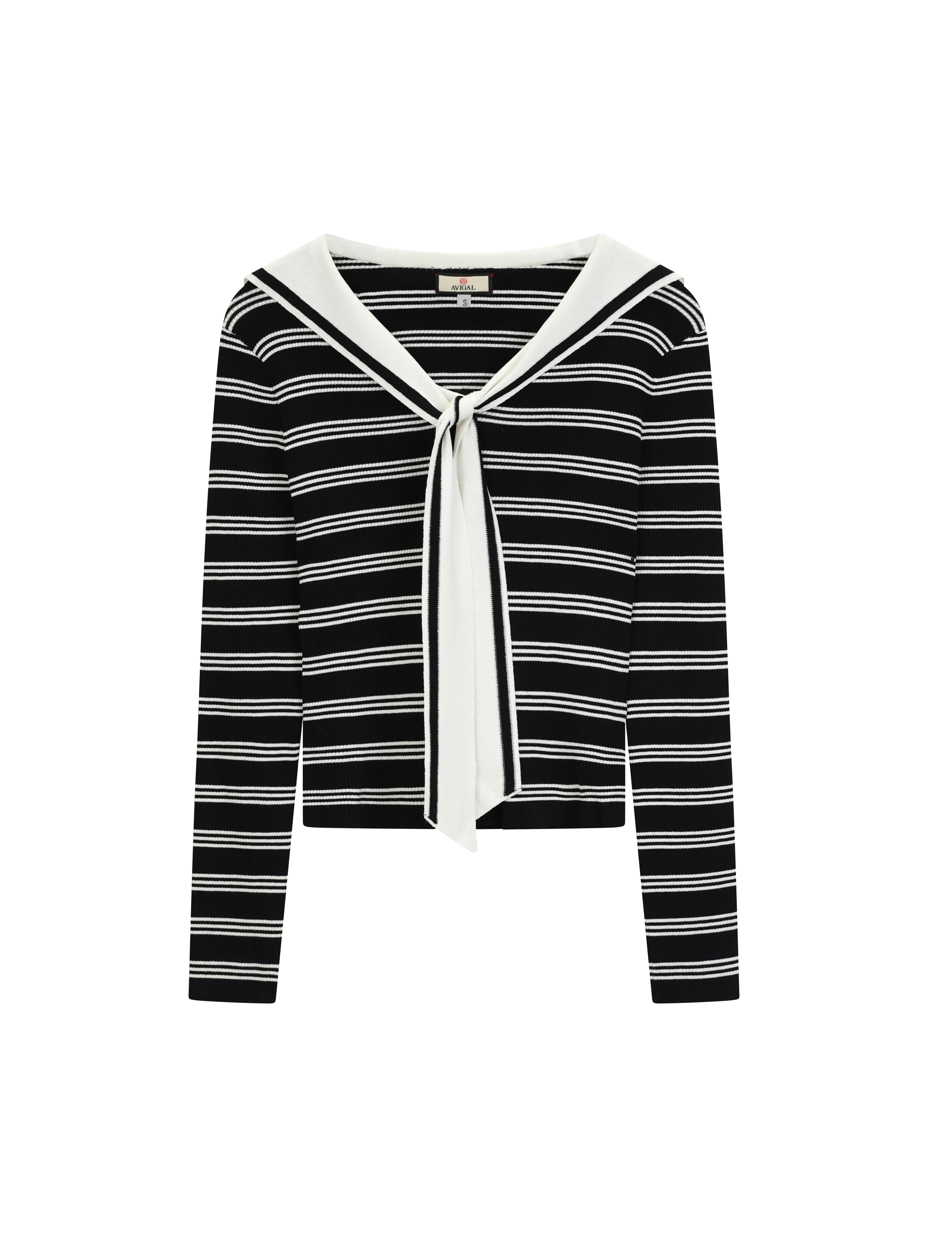 Striped Sailor Collar Sweater