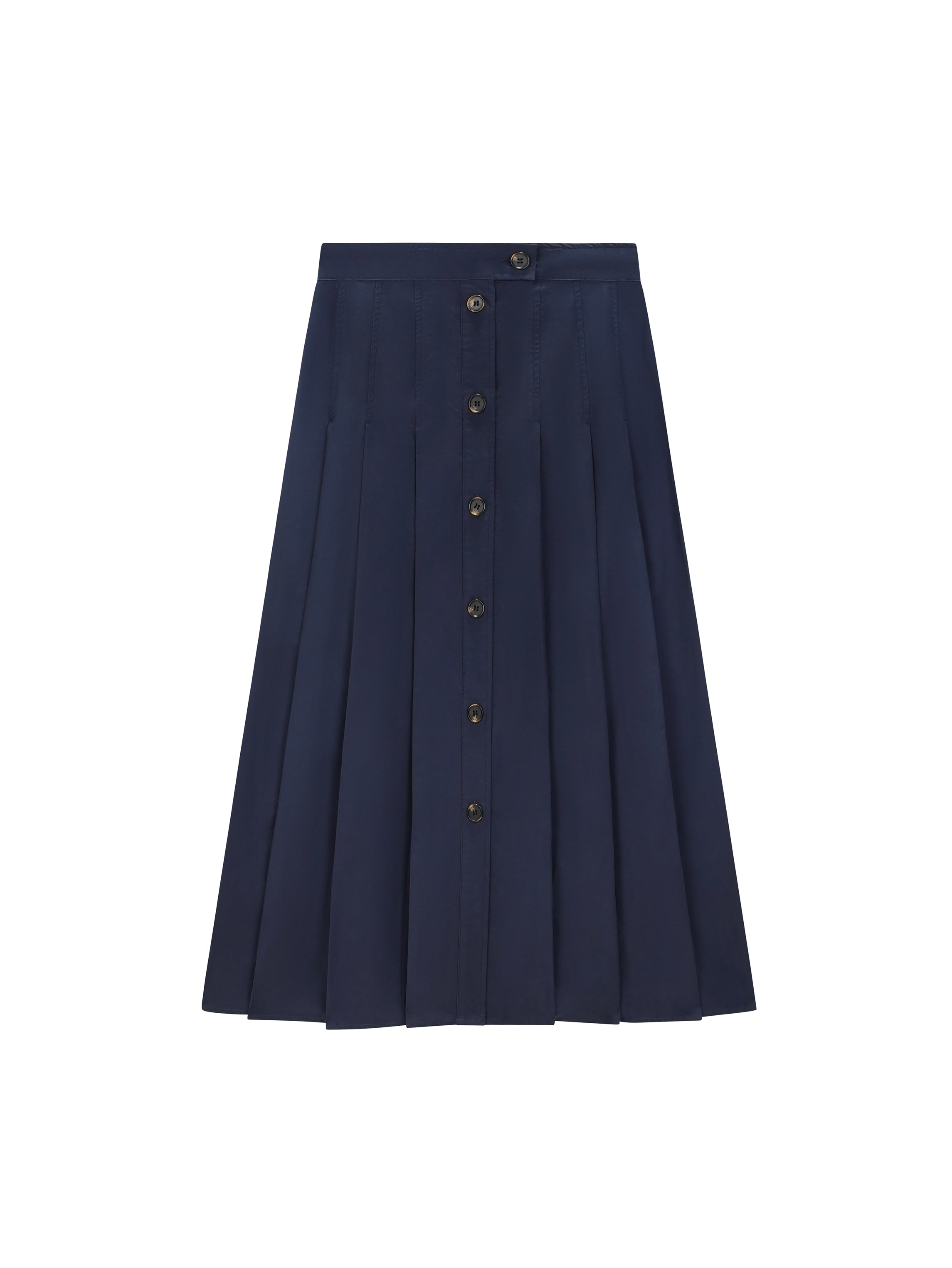 Flat Pleated Button Down Skirt