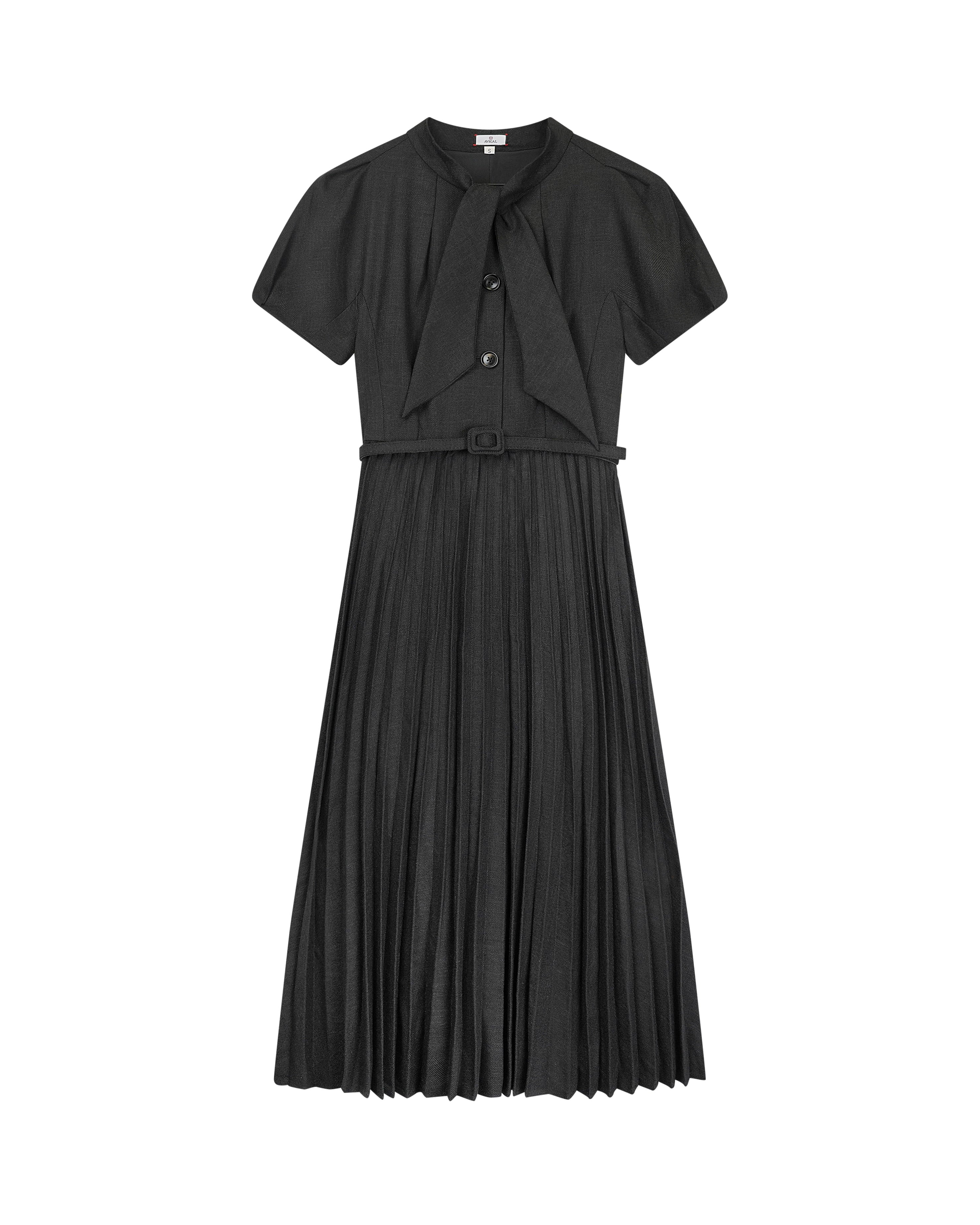 Cap Sleeve Pleated Bottom Dress