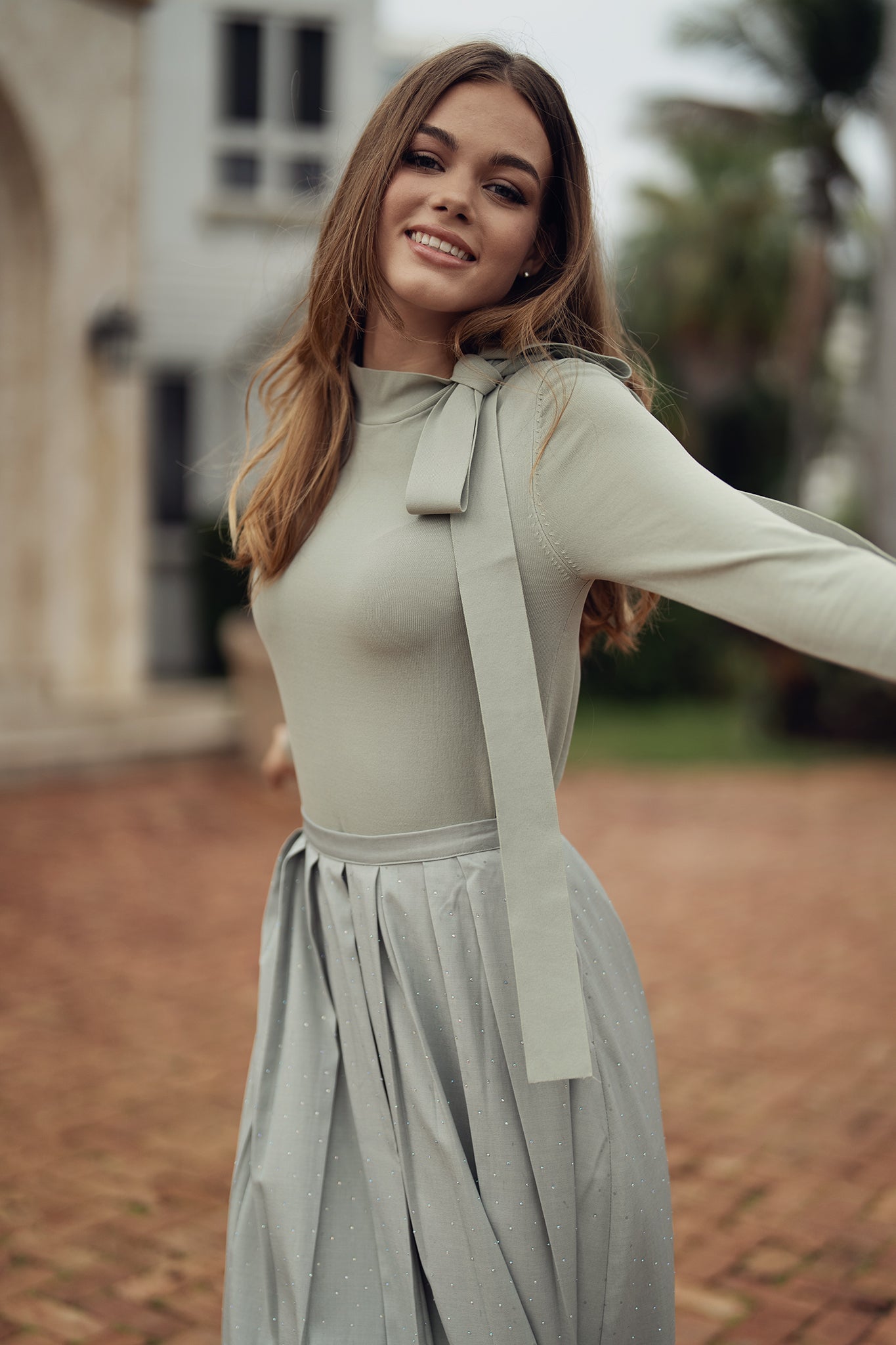Side Bow Tie Sweater