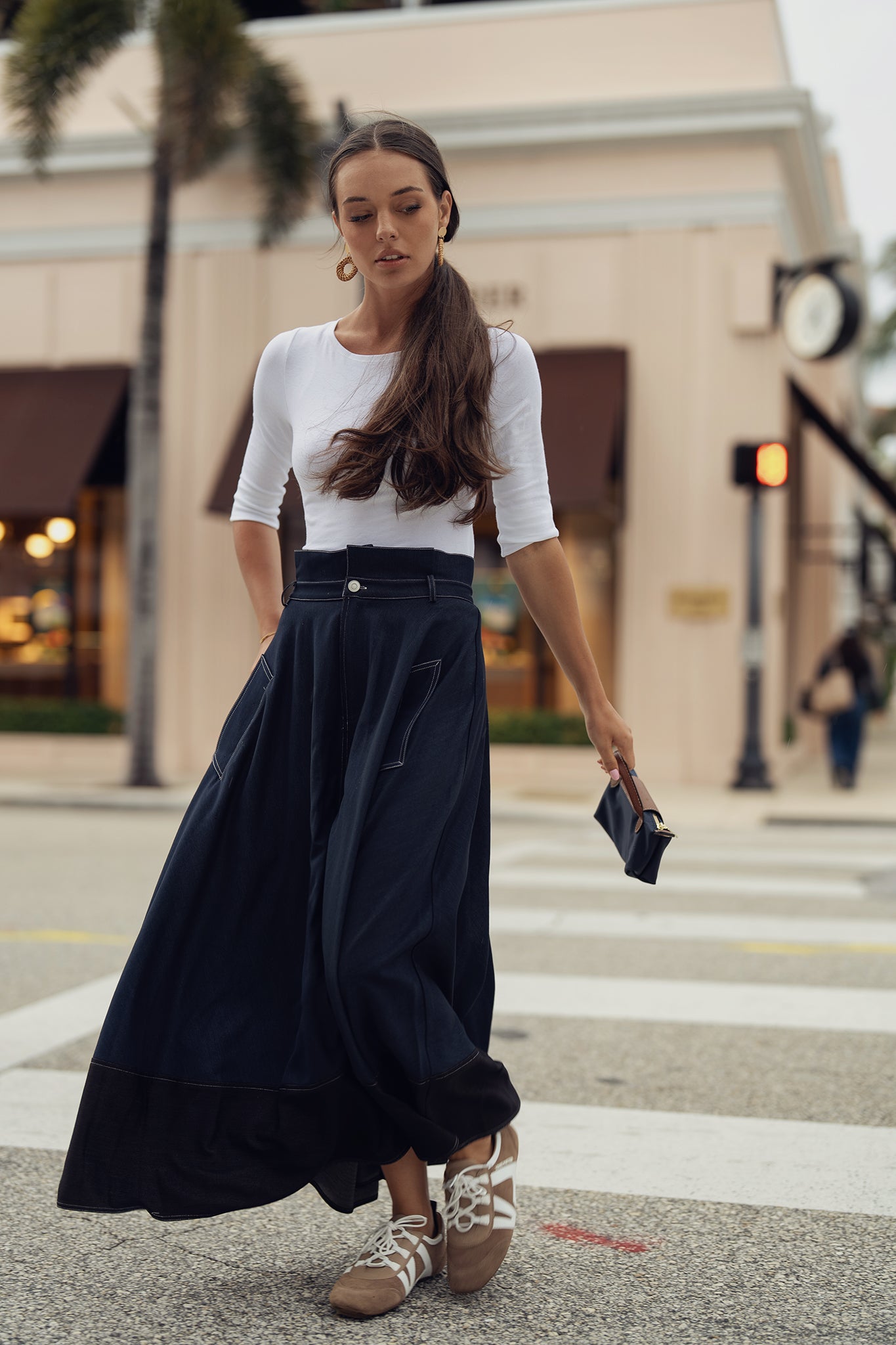 2 Tone Denim Look Skirt