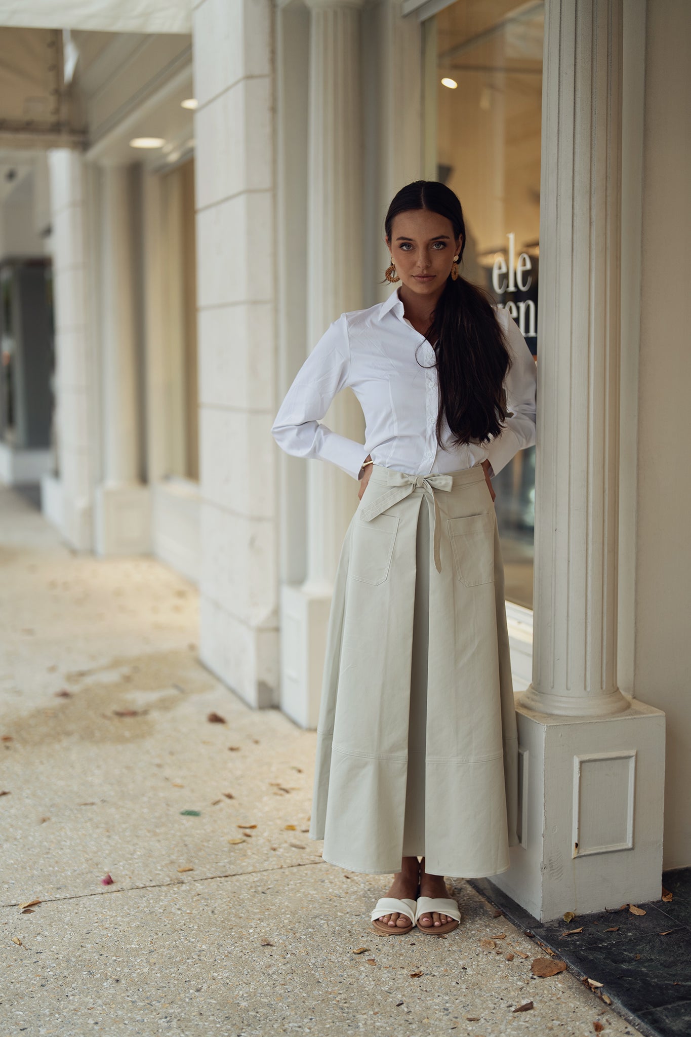 A-line Skirt with Top Stitching